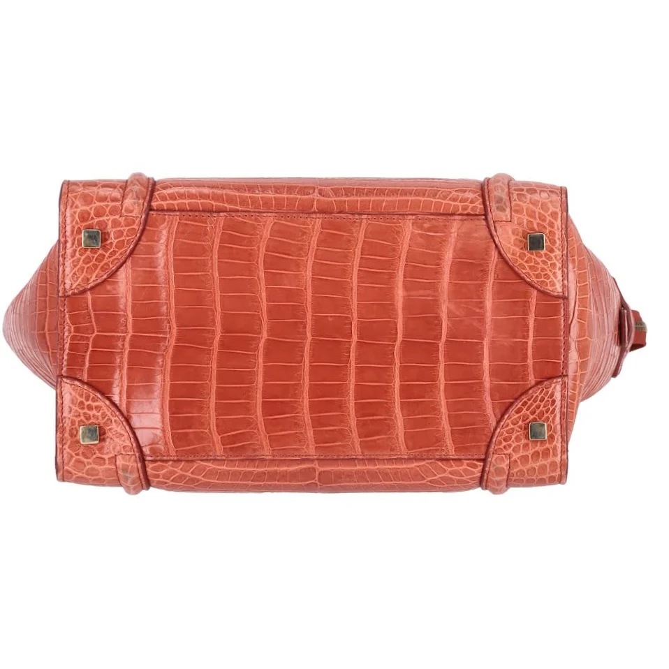Celine Crocodile Skin Luggage Handbag - Image 4