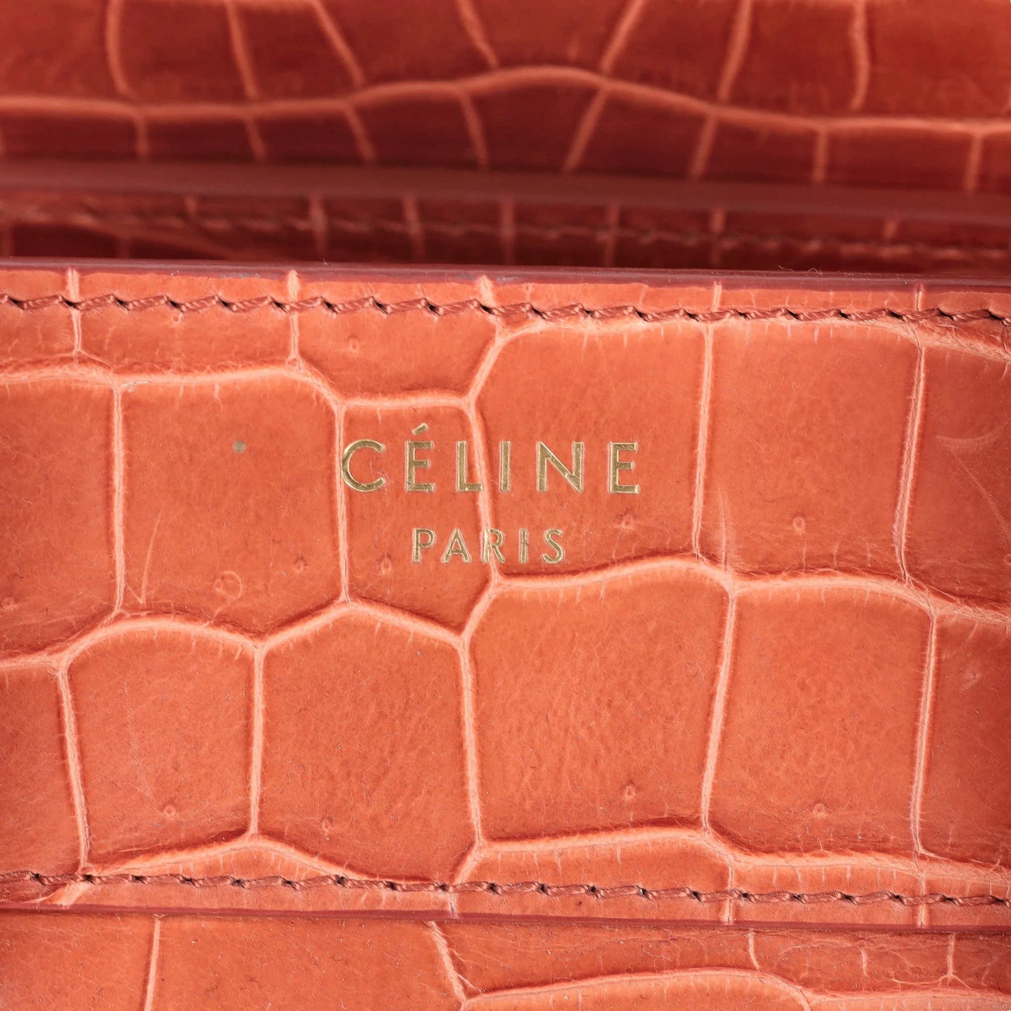 Celine Crocodile Skin Luggage Handbag - Image 6