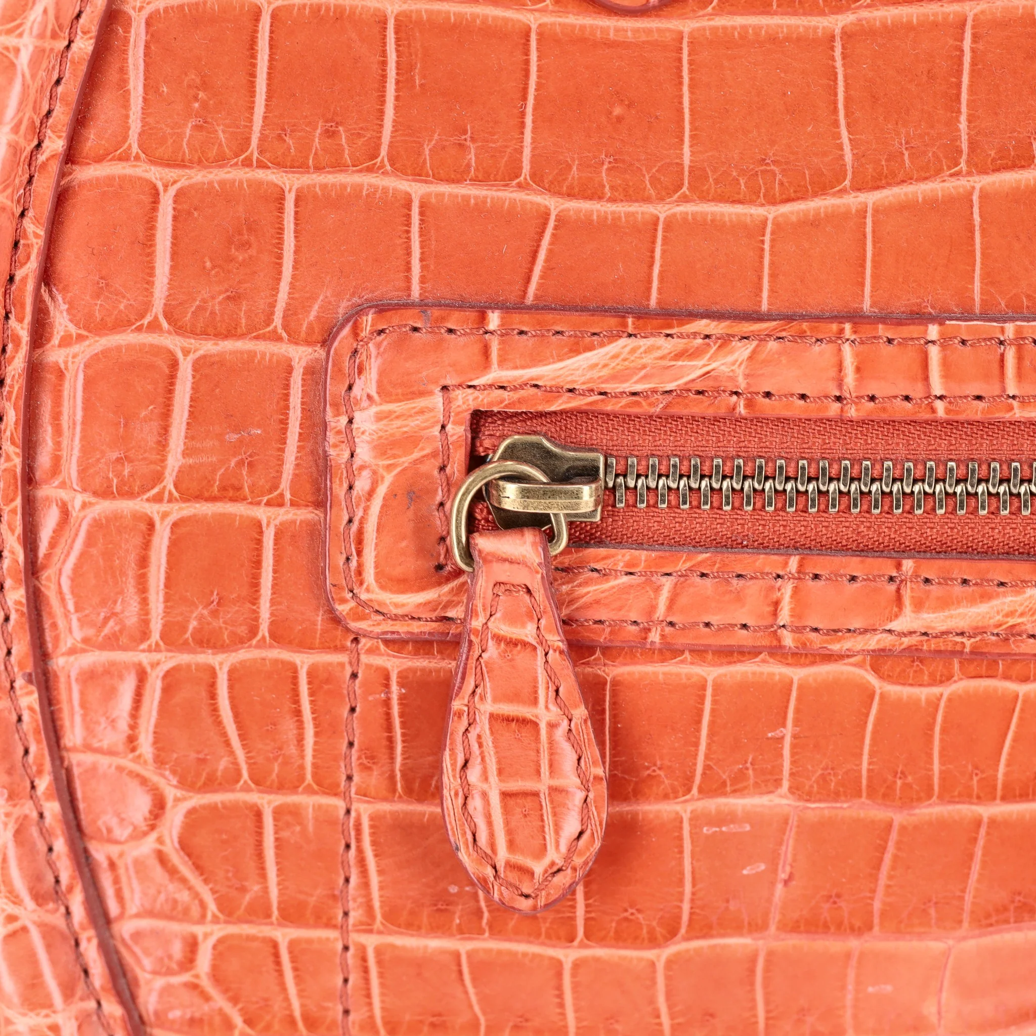 Celine Crocodile Skin Luggage Handbag - Image 7