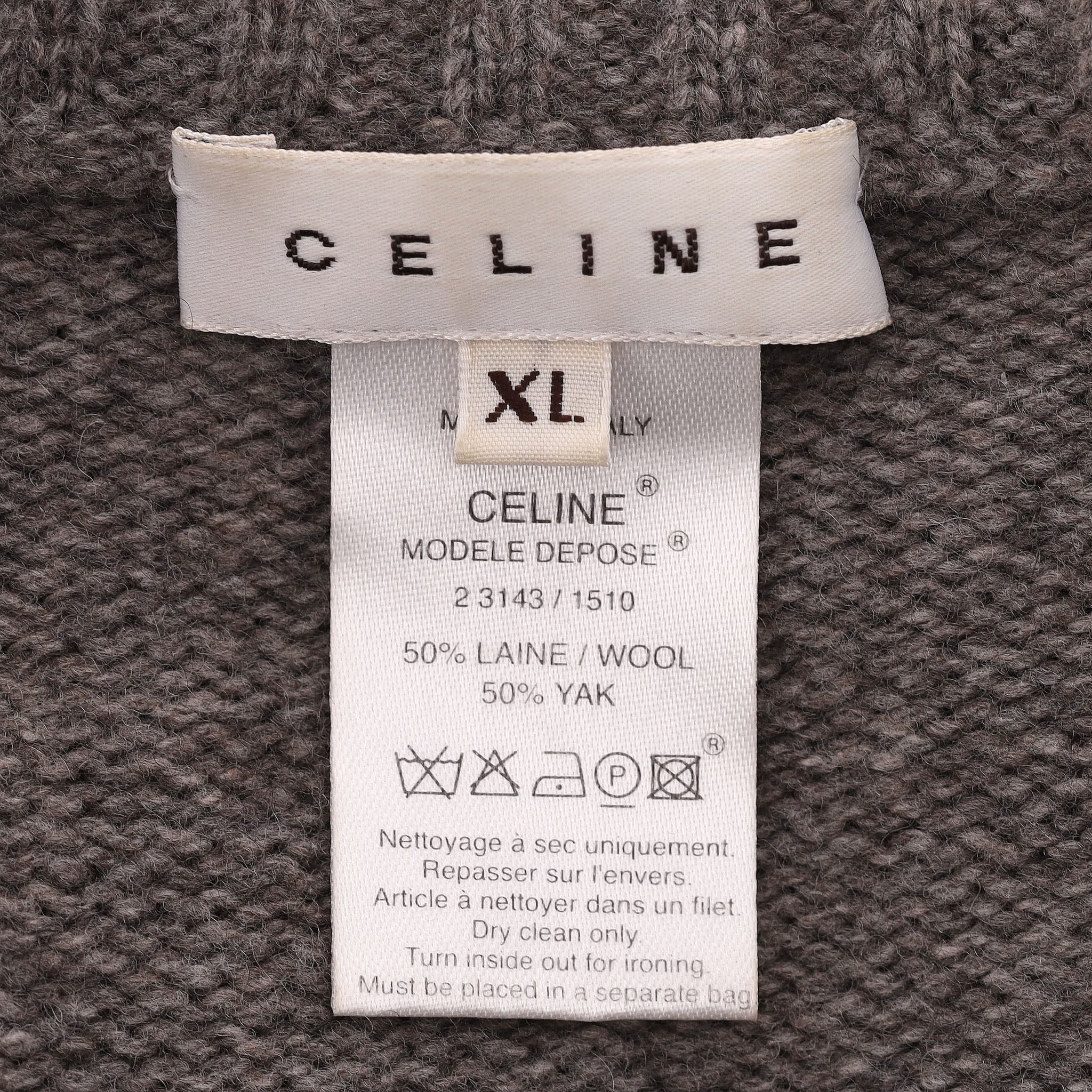 Celine Wool & Yak Blend Jumper. Size XL - Image 5