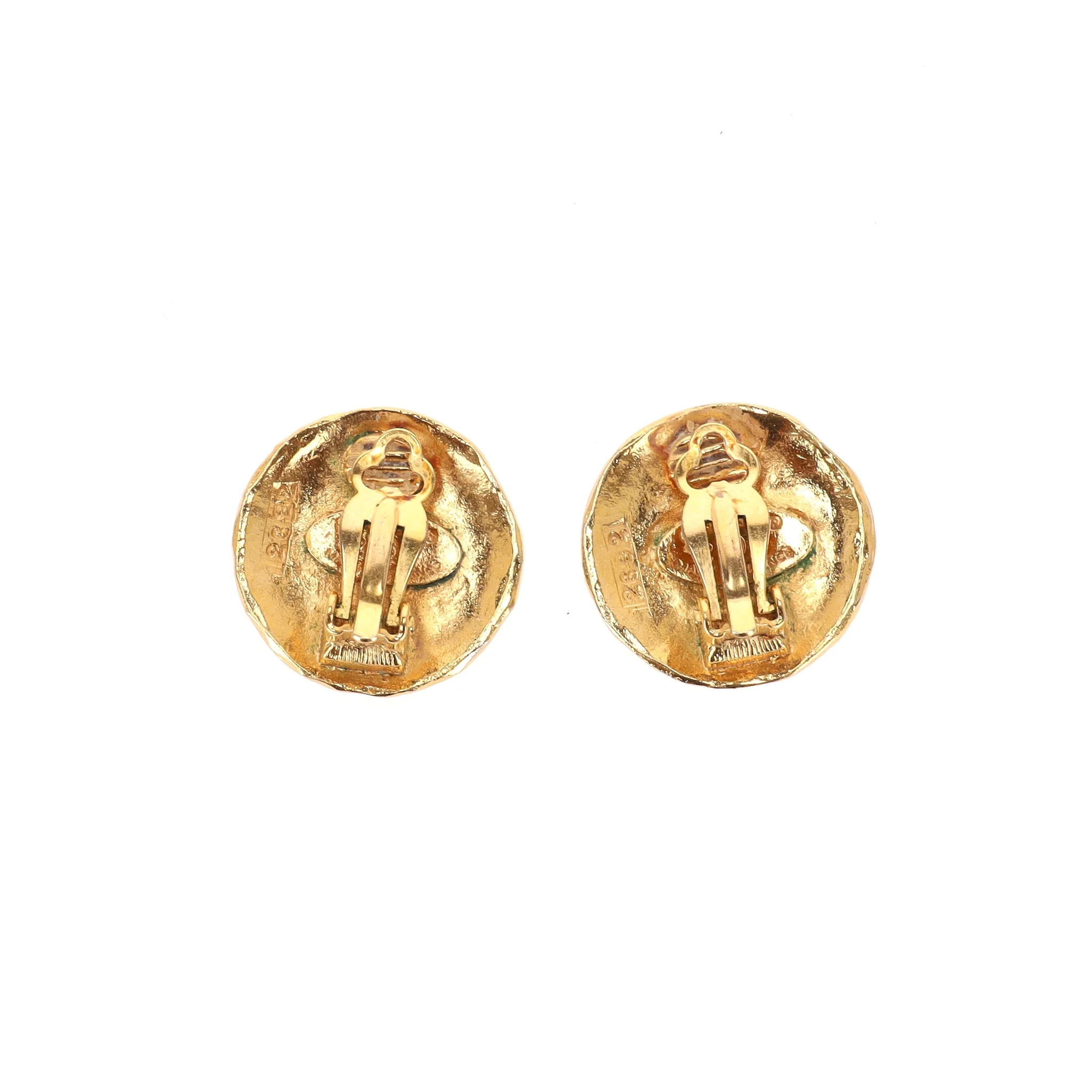 Chanel 1980's 24k Gold Plated Lion Clip-On Earrings - Image 5