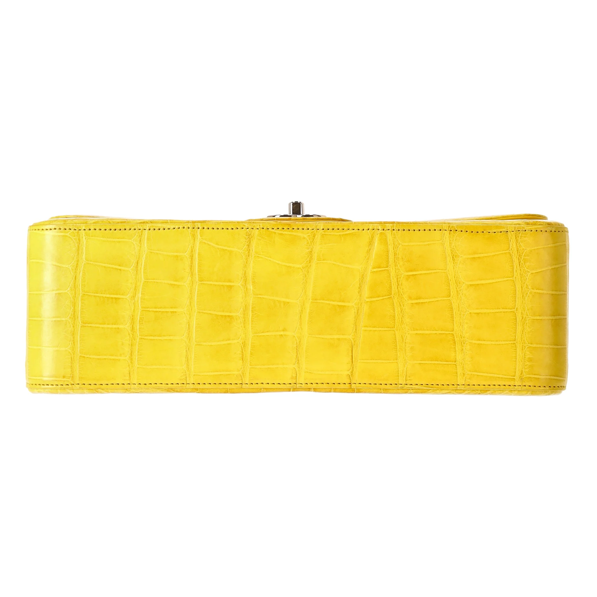 Chanel Ombre Shiny Alligator Skin Jumbo Double Flap Hand Bag - Image 3