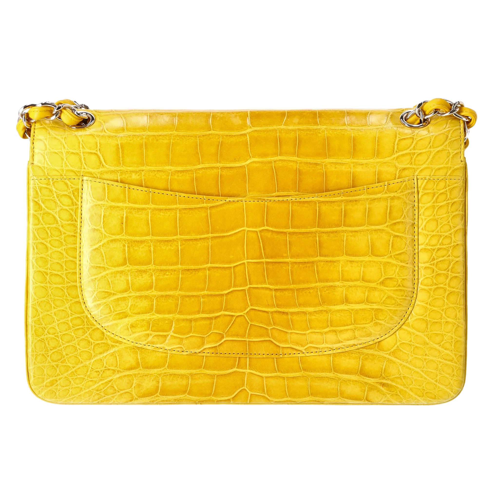 Chanel Ombre Shiny Alligator Skin Jumbo Double Flap Hand Bag - Image 4