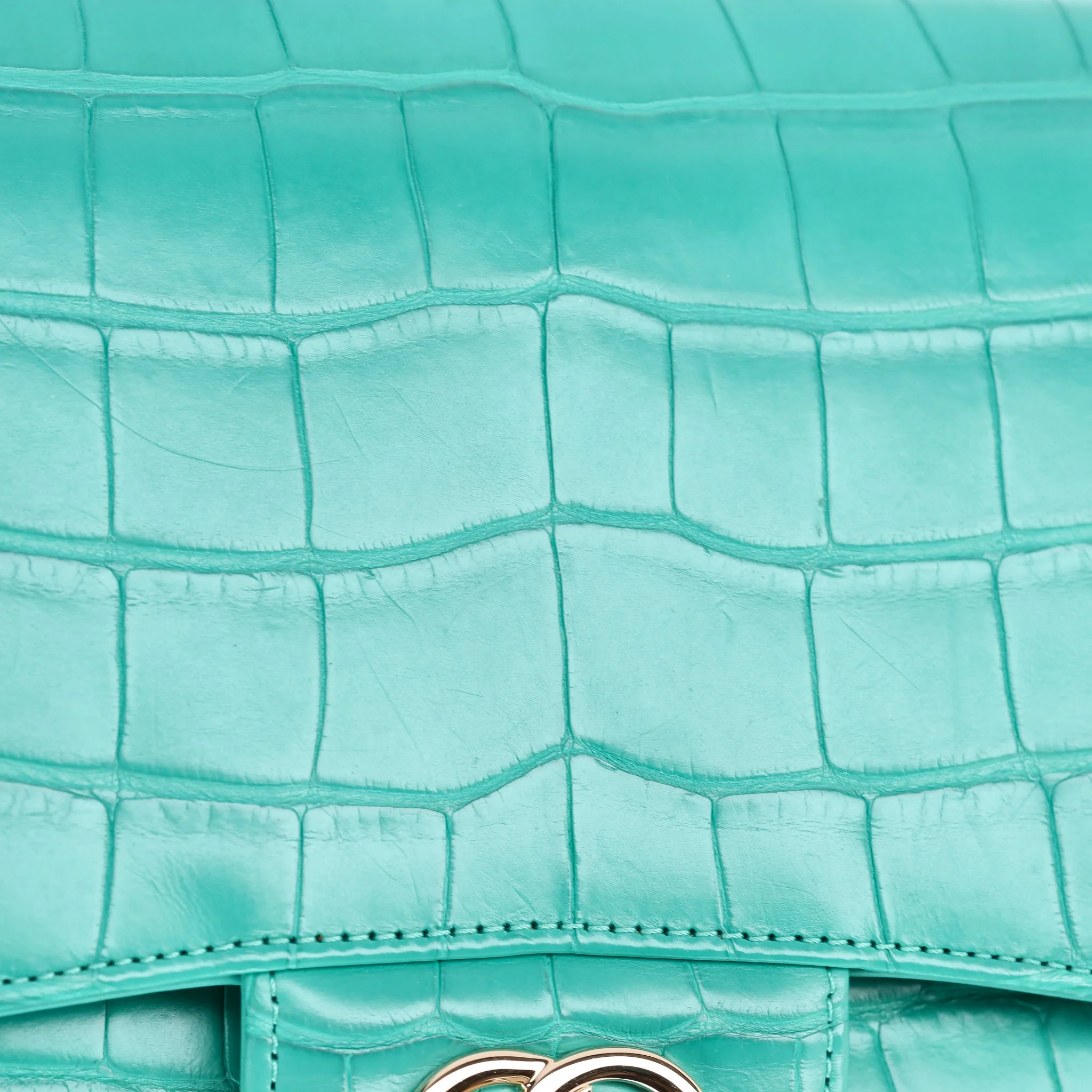 Chanel Matte Alligator Jumbo Double Flap Bag - Image 11