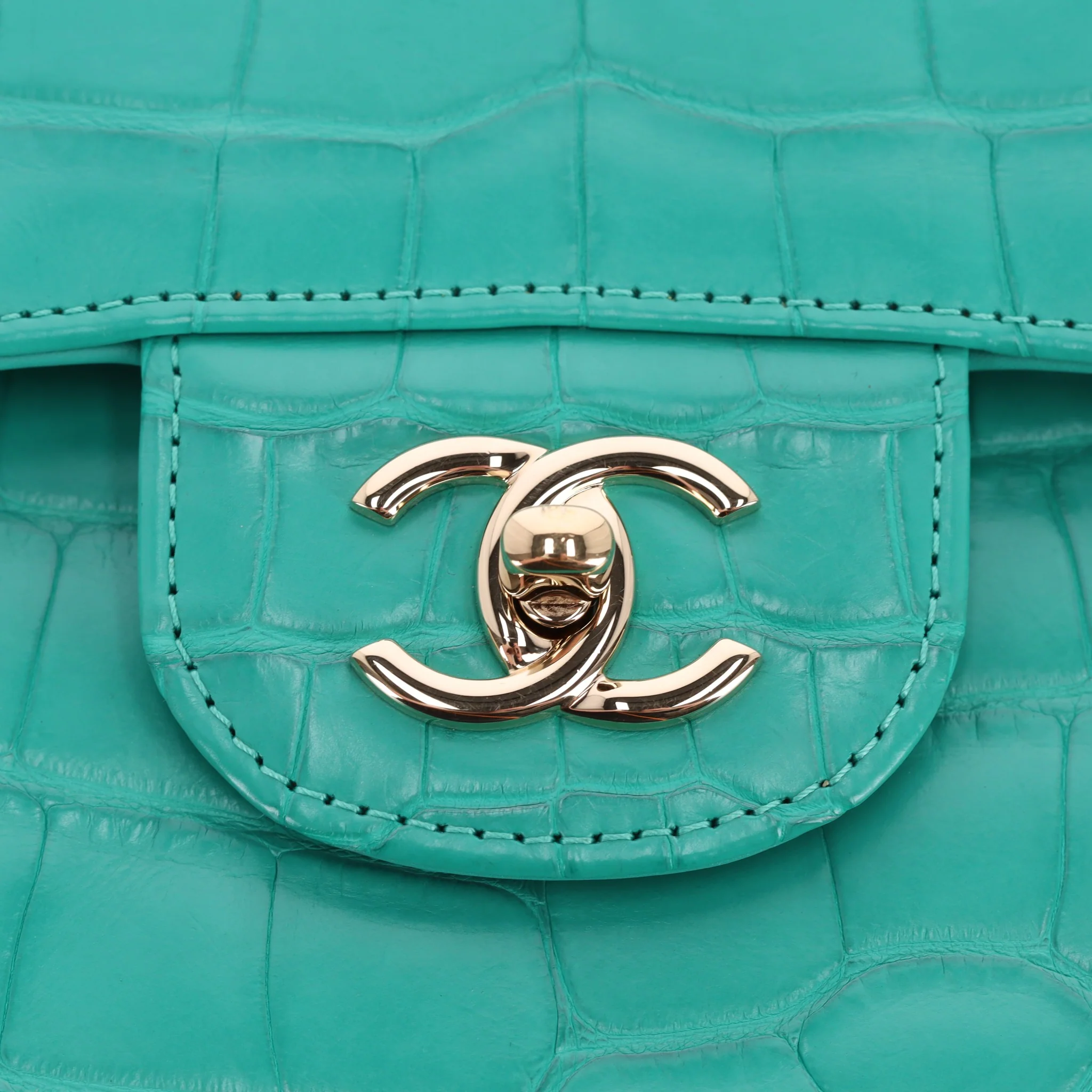 Chanel Matte Alligator Jumbo Double Flap Bag - Image 8