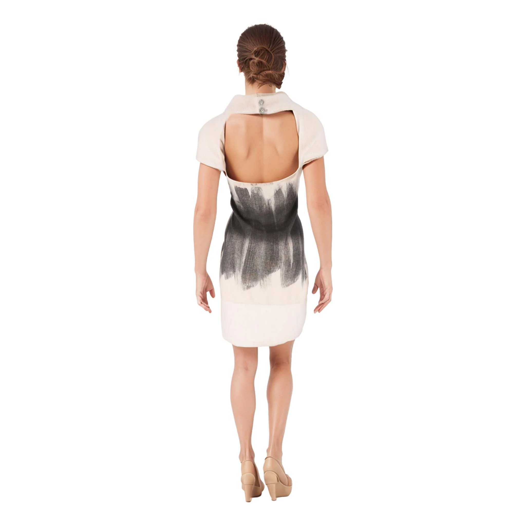 Chanel Open Back Angora & Cashmere Dress. Size 42FR - Image 4