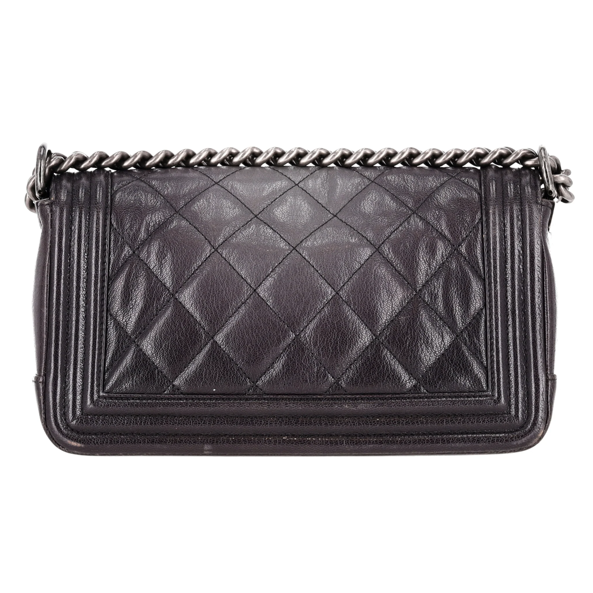 Chanel Ombre Quilted Glazed Leather Crossbody Boy Bag - Image 2
