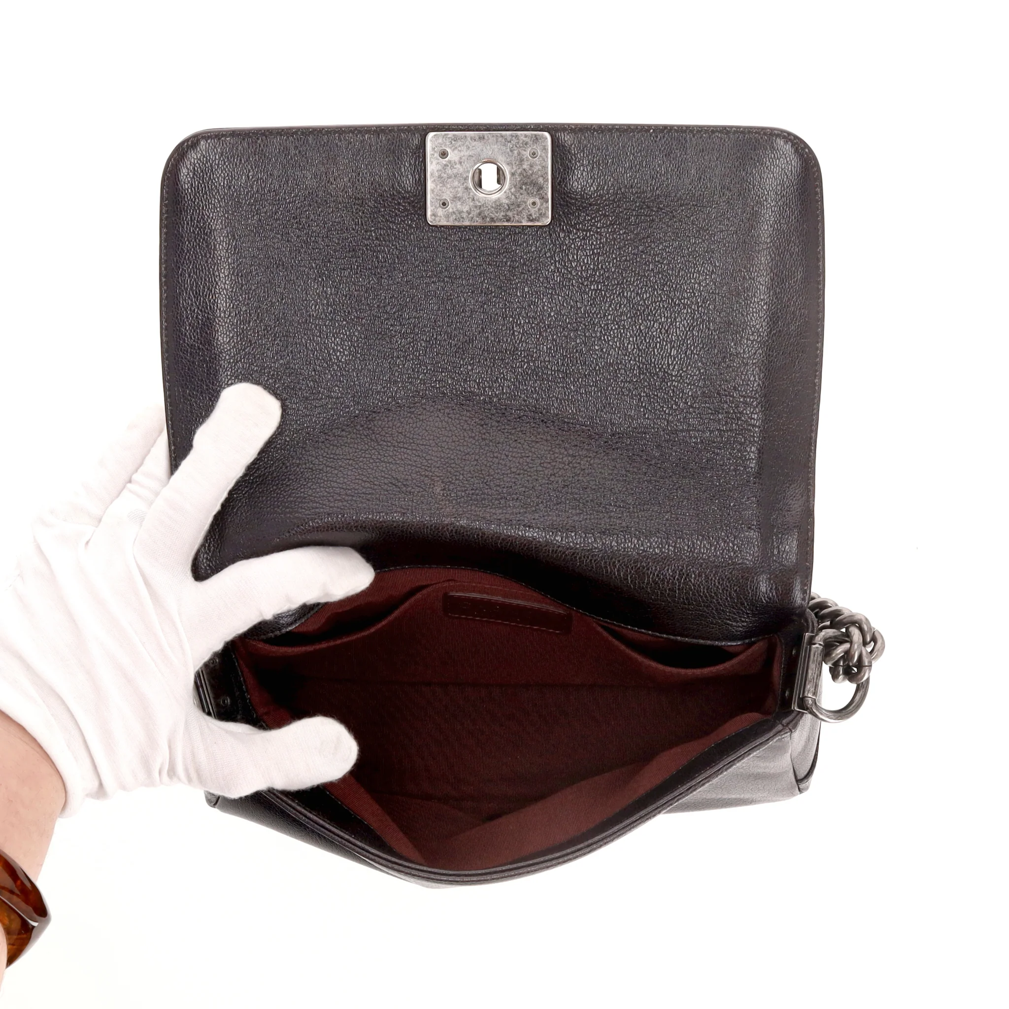 Chanel Ombre Quilted Glazed Leather Crossbody Boy Bag - Image 4