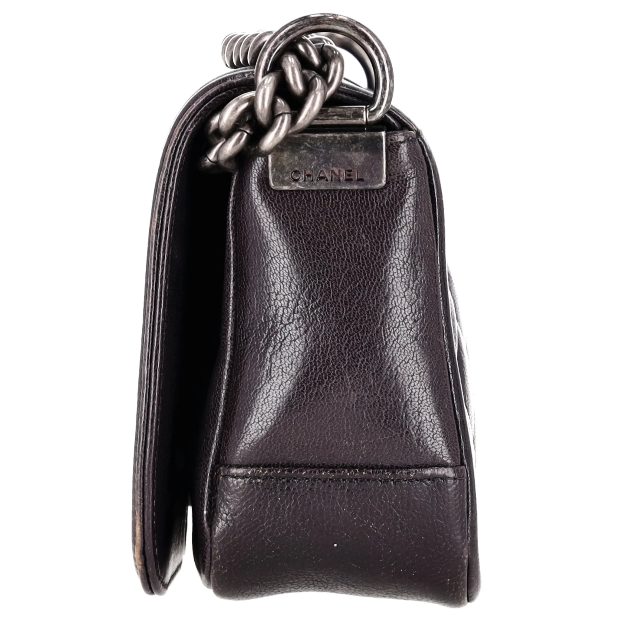 Chanel Ombre Quilted Glazed Leather Crossbody Boy Bag - Image 5
