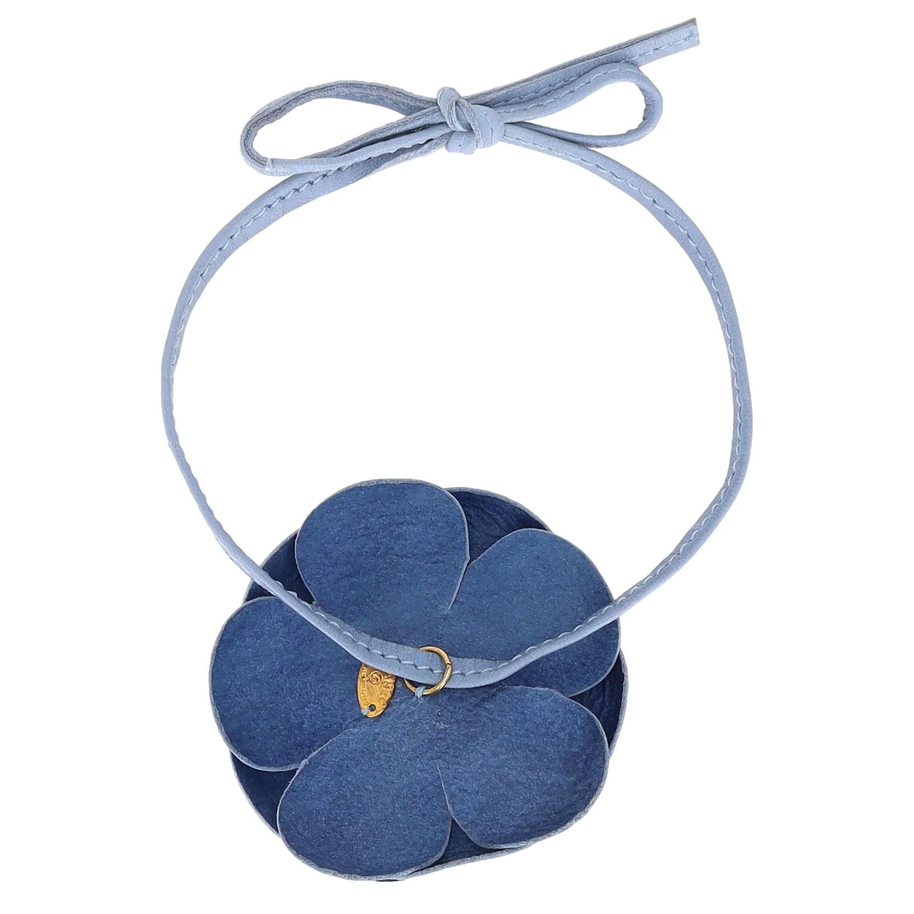 Chanel Camellia Flower Leather Choker Necklace - Image 4
