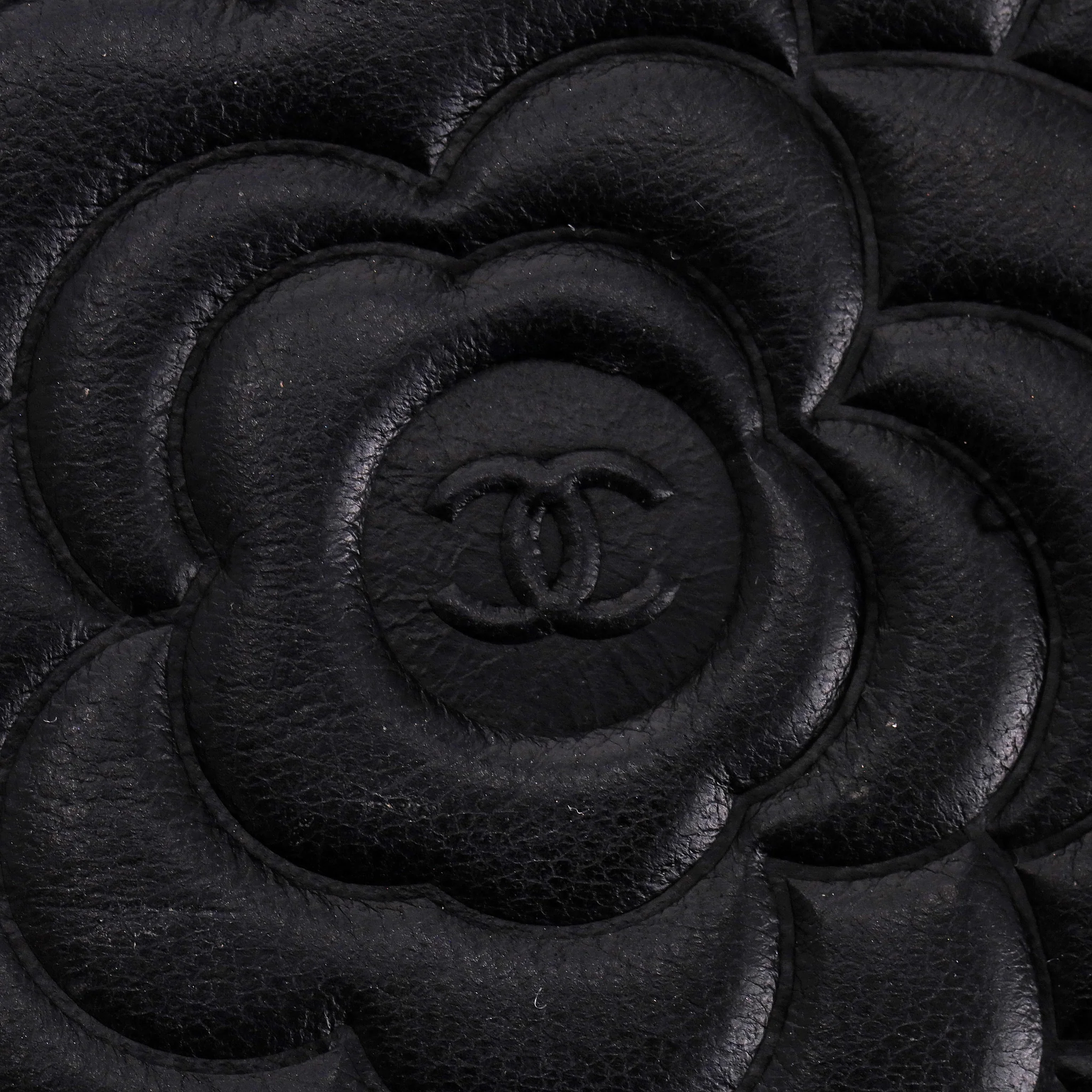 Chanel Camellia Flower Pattern Lambskin Leather Wallet On Chain - Image 8