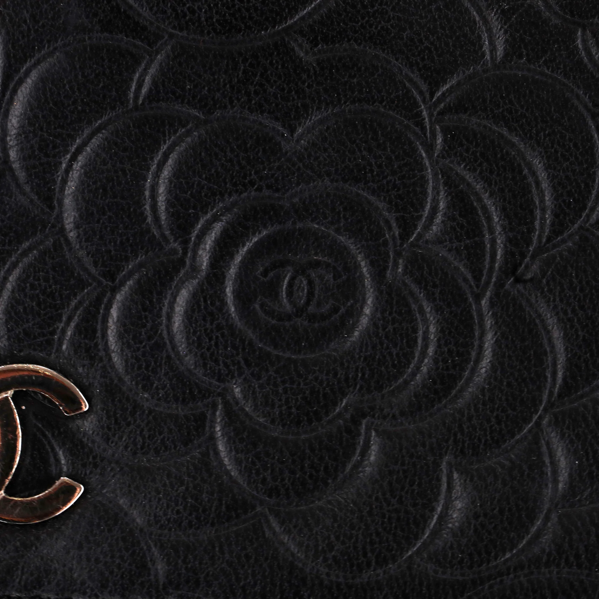 Chanel Camellia Flower Pattern Lambskin Leather Wallet On Chain - Image 9