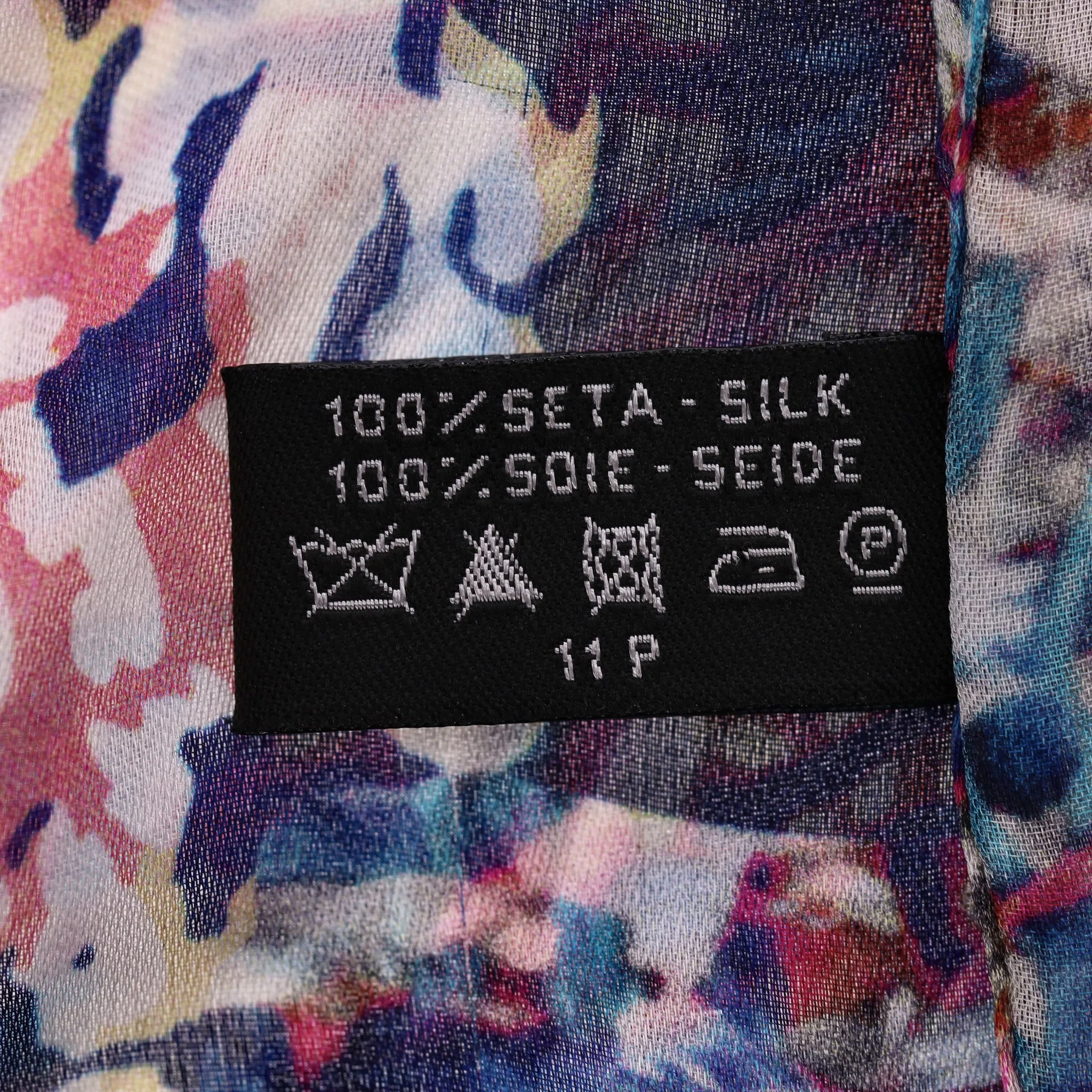 Chanel Camellia Flower & Tweed Print Silk Scarf - Image 8