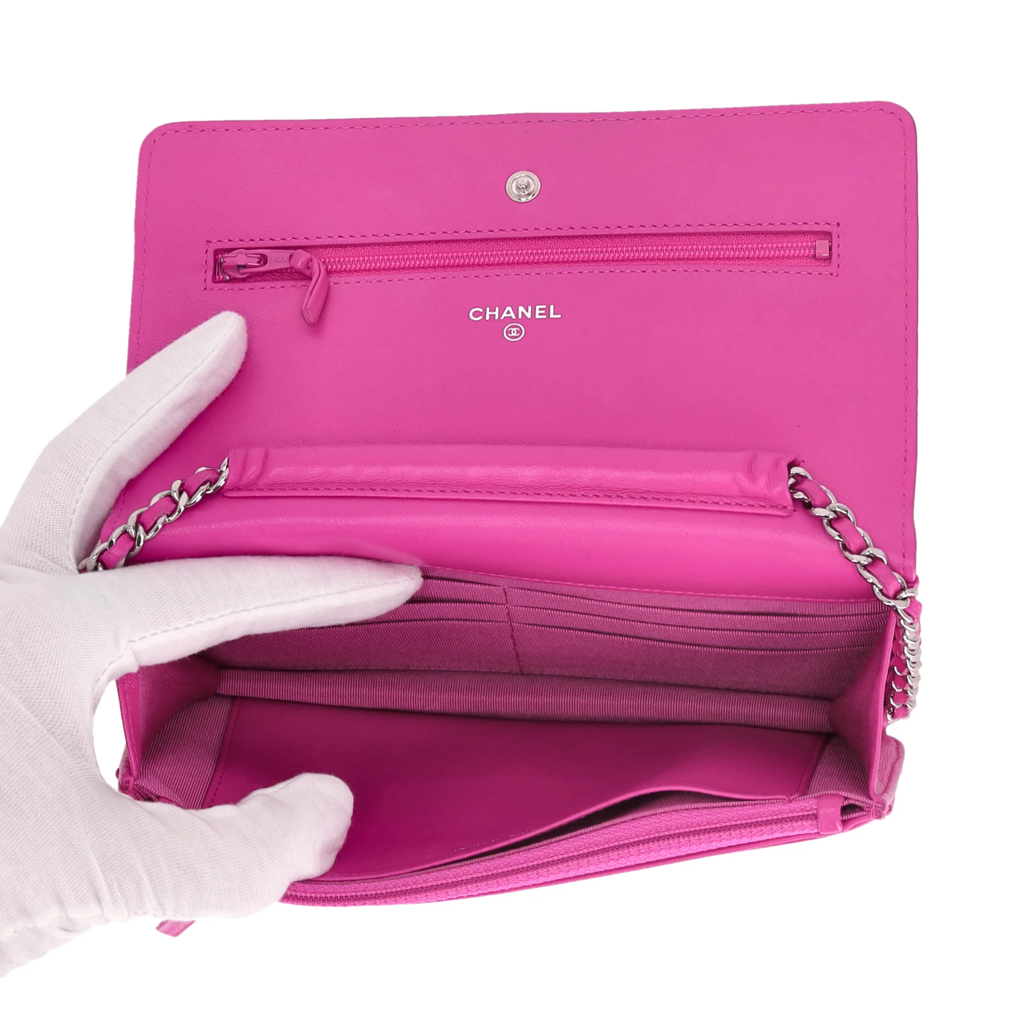 Chanel Lambskin Leather Wallet On Chain - Image 3