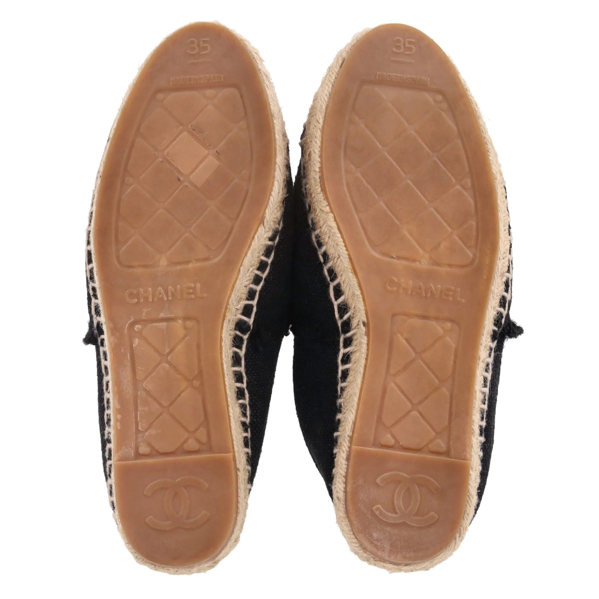 Chanel 'CC' Logo Canvas Espadrilles. Size 35 - Image 7