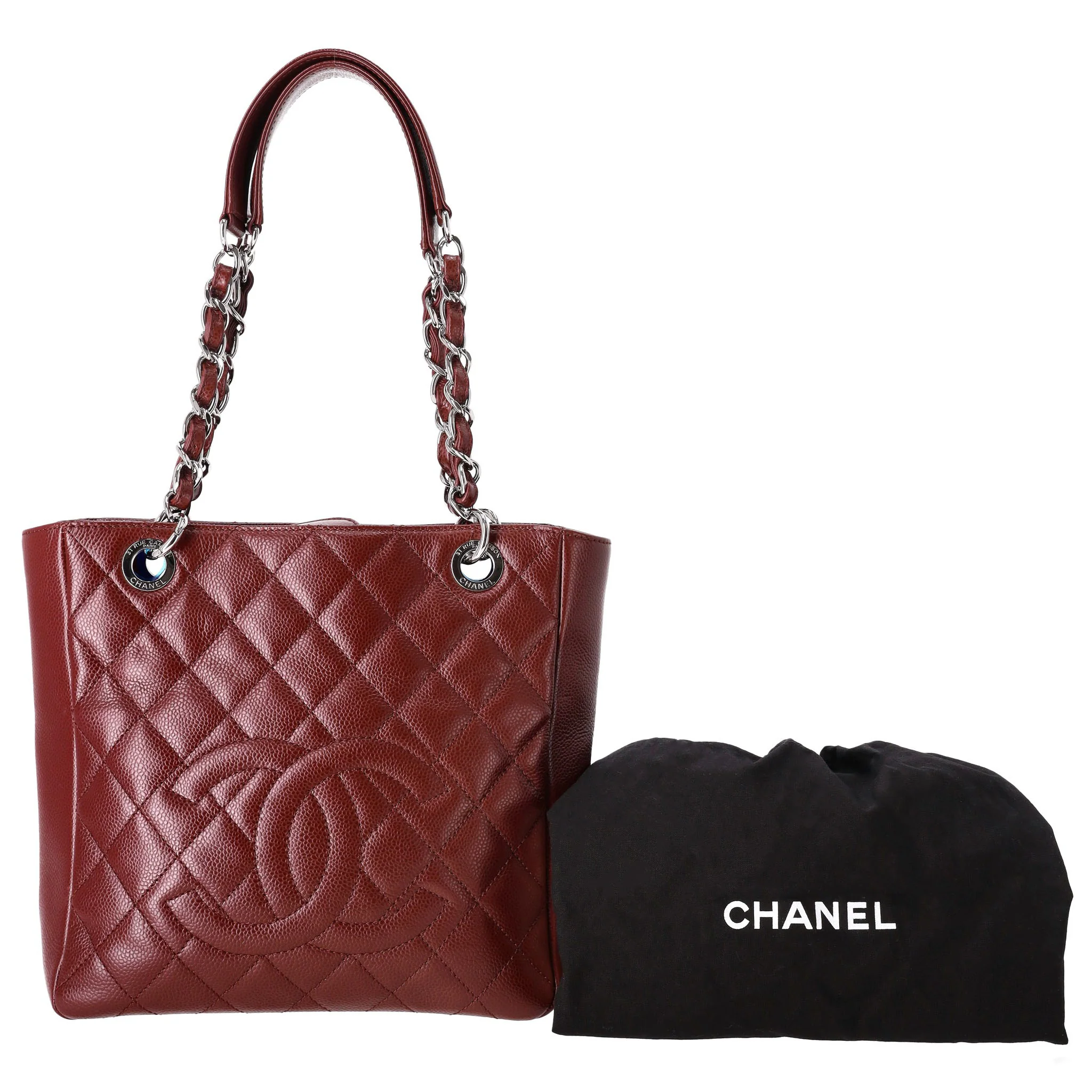 Chanel 'CC' Logo Caviar Leather Petite Shopping Tote Bag - Image 2