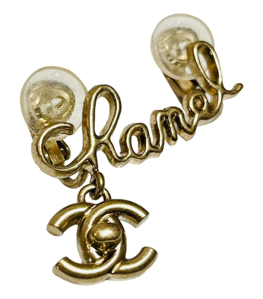 Chanel 'CC' Logo Climber Cuff Clip Earrings - Image 5