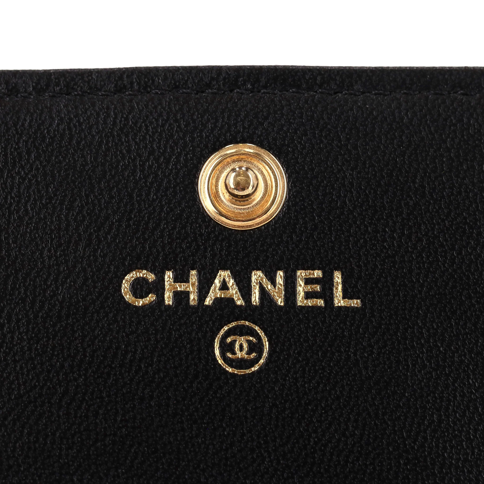 Chanel 'CC' Logo Diamond Quilted Lambskin Leather Card/Wallet On Chain With Ruffled Shoulder Pad - Image 11