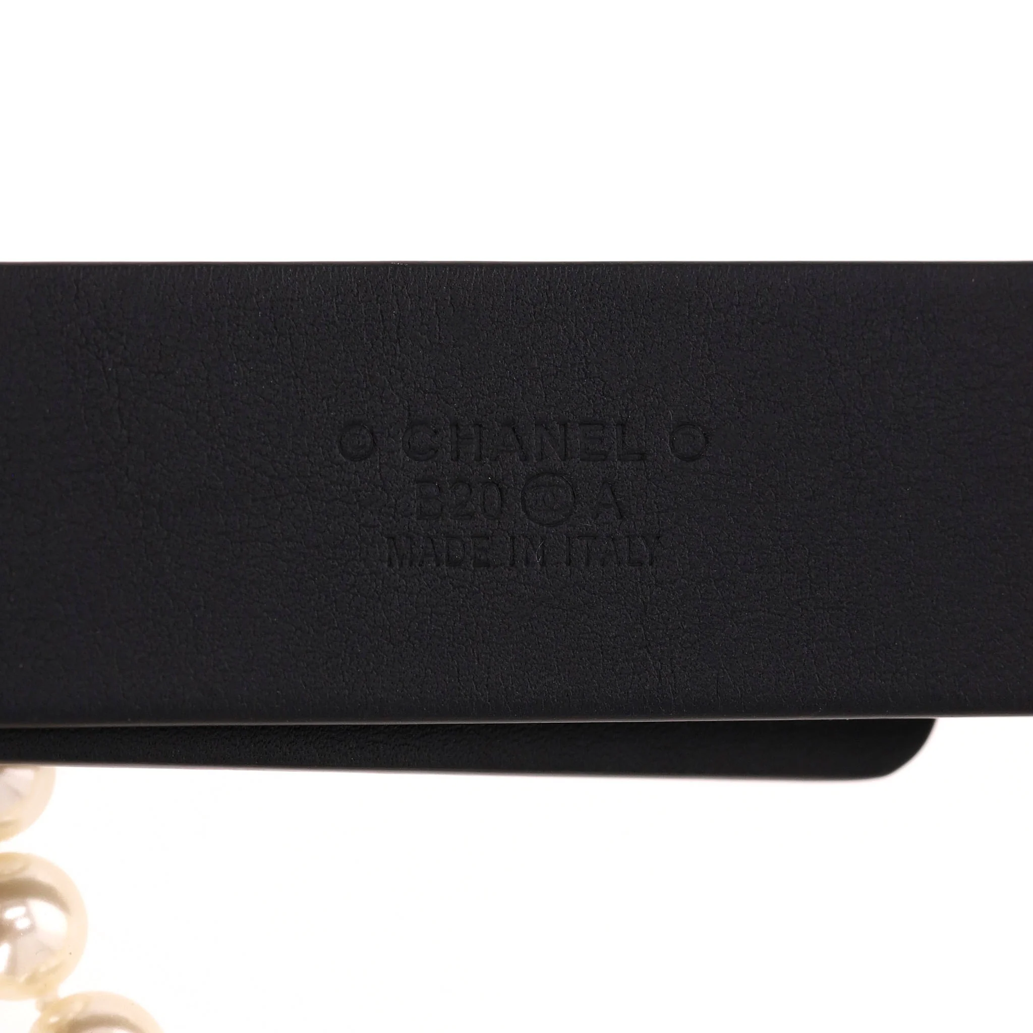 Chanel 'CC' Logo, Leather & Chain Pearl Belt - Image 11