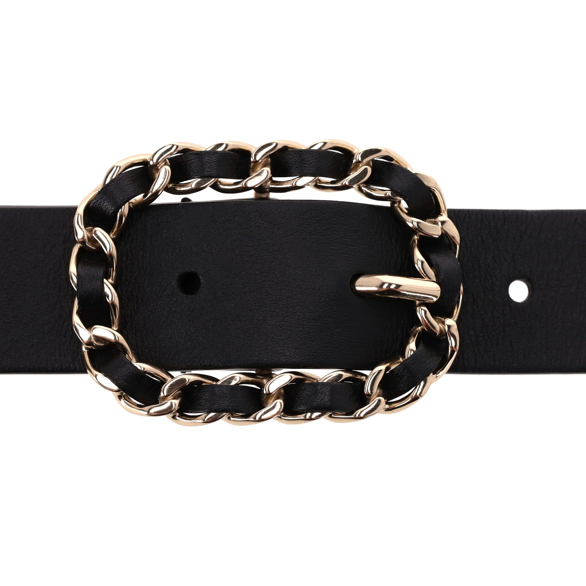 Chanel 'CC' Logo, Leather & Chain Pearl Belt - Image 7