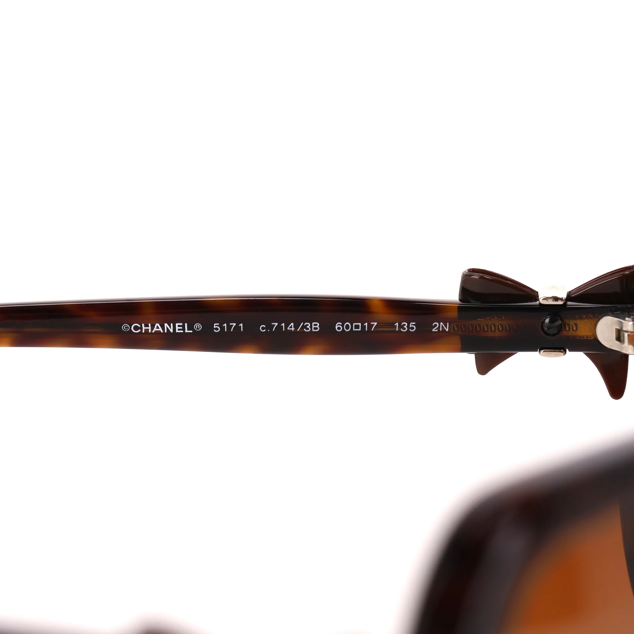 Chanel 'CC' Logo Ribbon Detail Tortoise Sunglasses - Image 9
