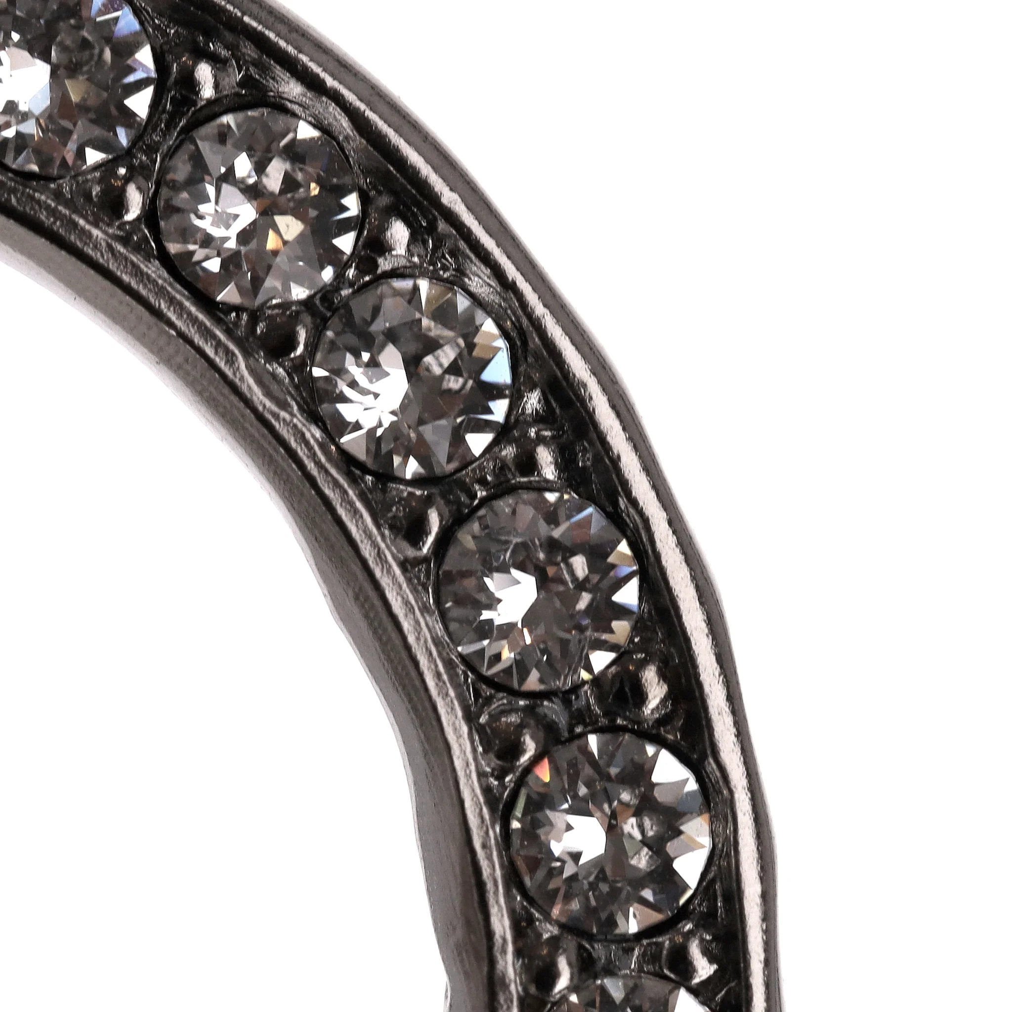 Chanel Oversized 'CC' Logo Swarovski Crystal Encrusted Hoop Earrings - Image 6