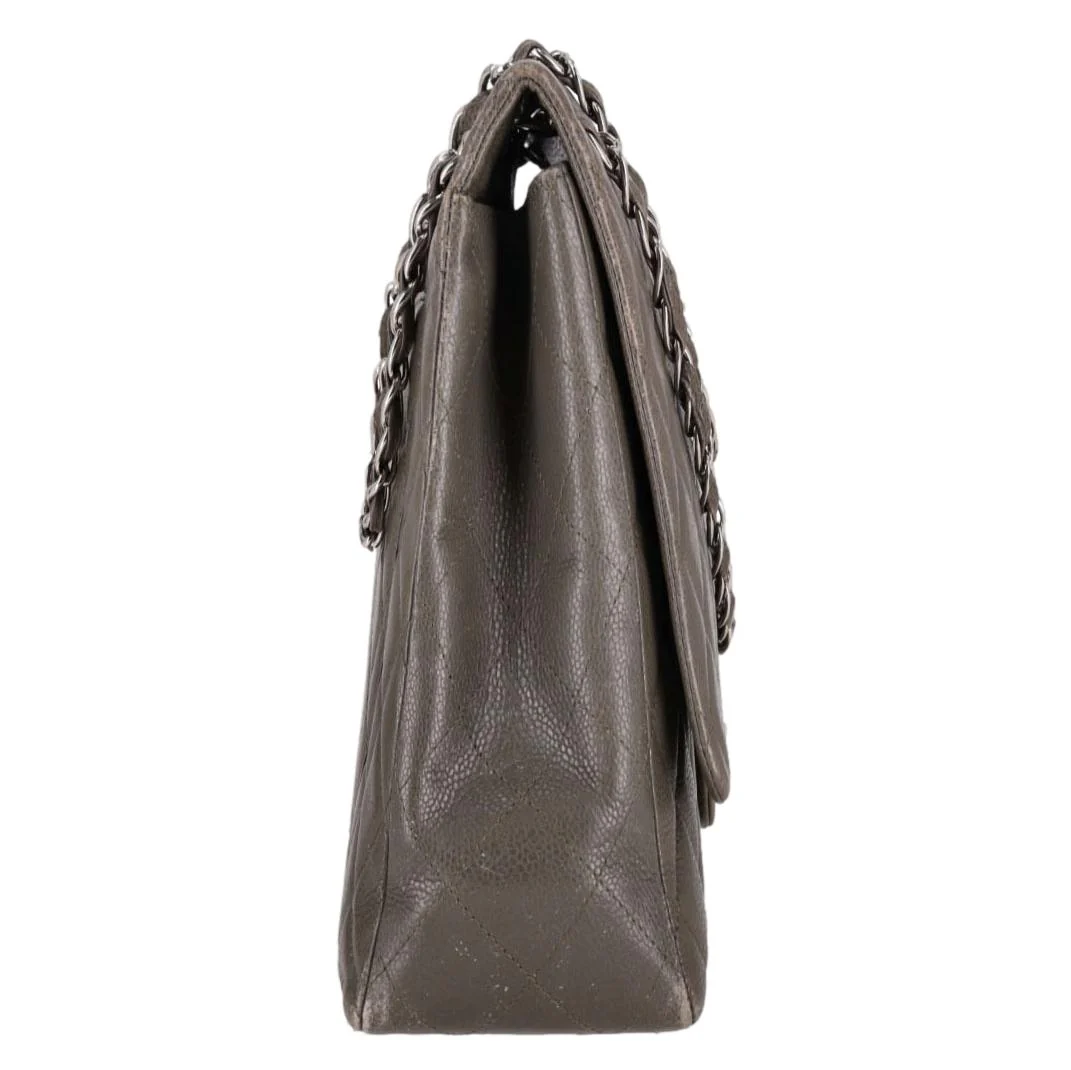 Chanel Classic Maxi Flap Caviar Leather Bag - Image 4