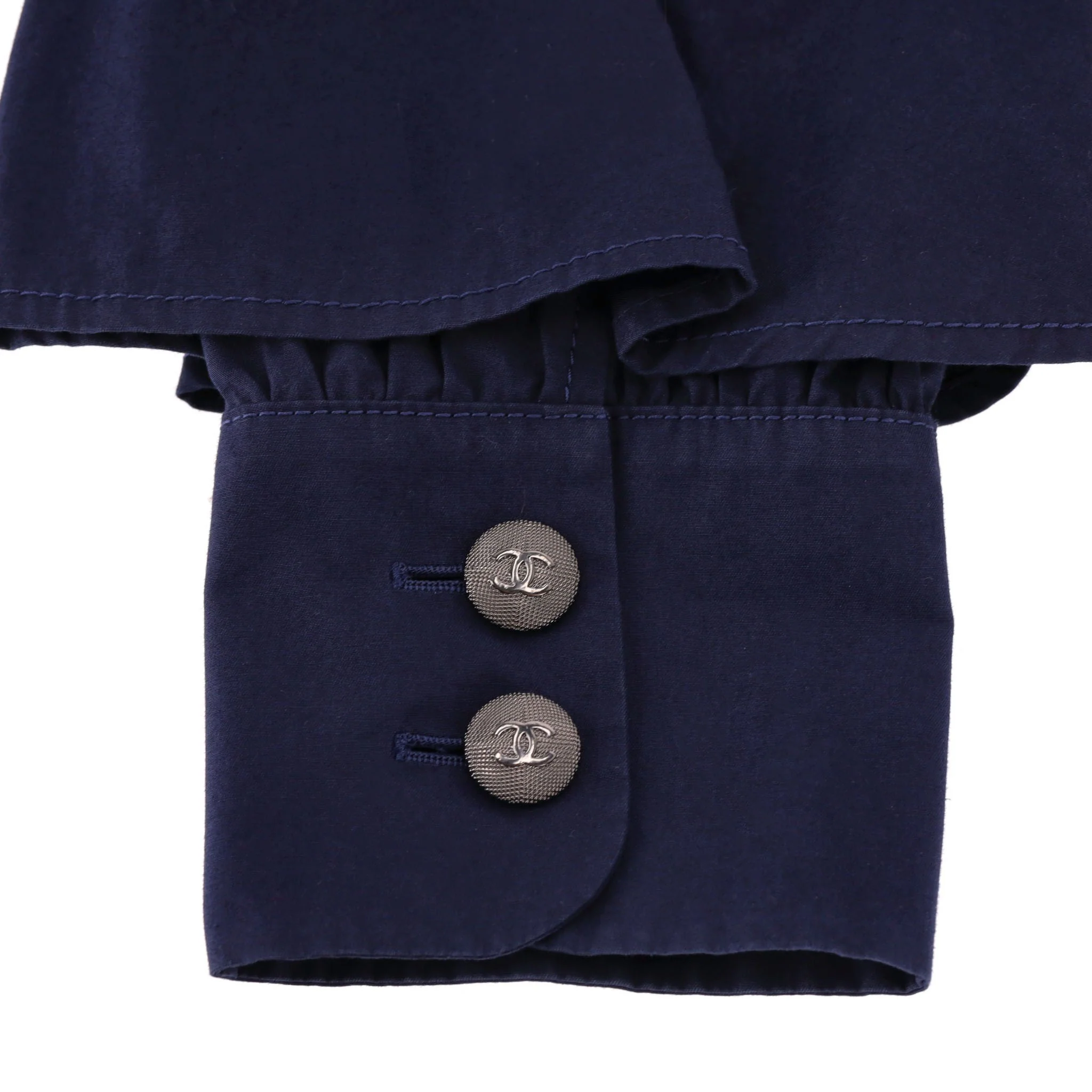 Chanel Cotton Layered Drawstring Coat. Size 36FR - Image 5