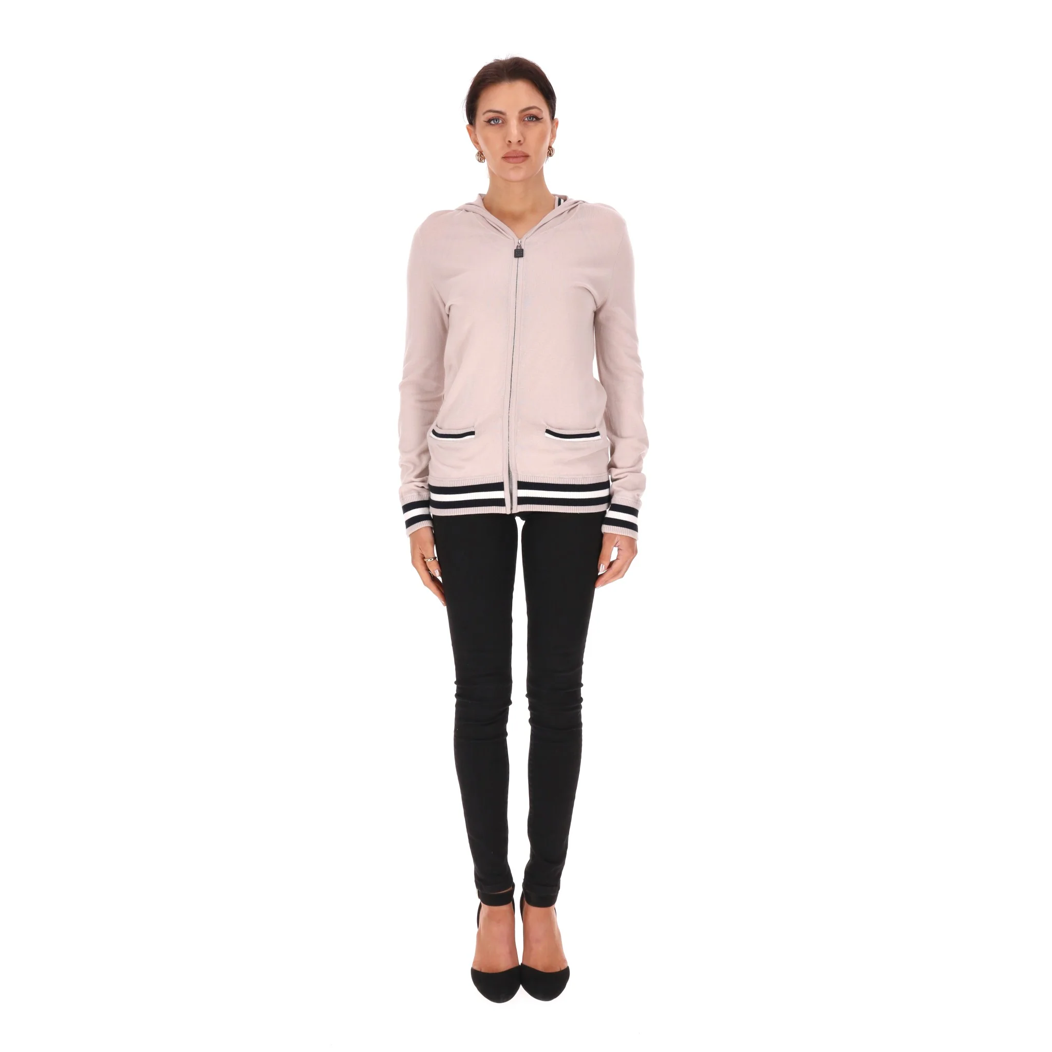 Chanel Cotton Top & Matching Hoodie. Size 40FR - Image 3