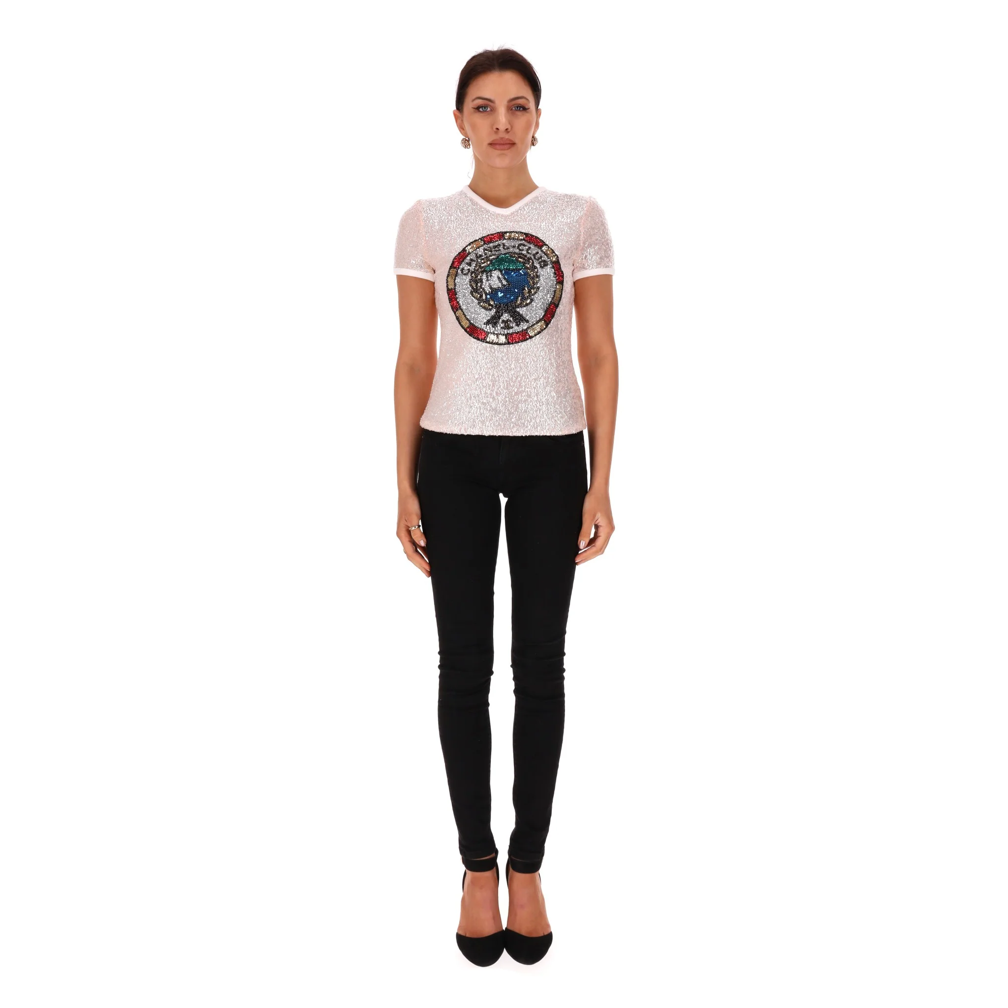 Chanel Cruise Collection 2023 - Sequin Top With Logo Design. Size 38FR - Image 2