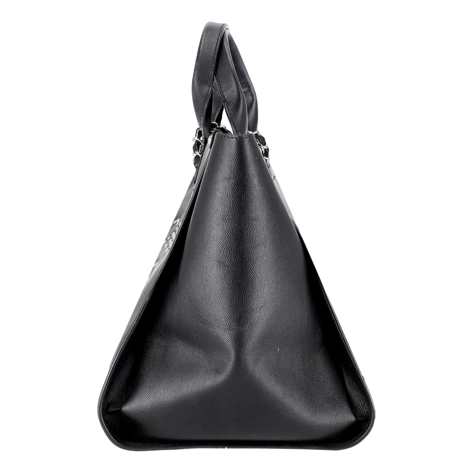 Chanel Deauville Studded Caviar Leather Logo Large Tote Bag - Image 3