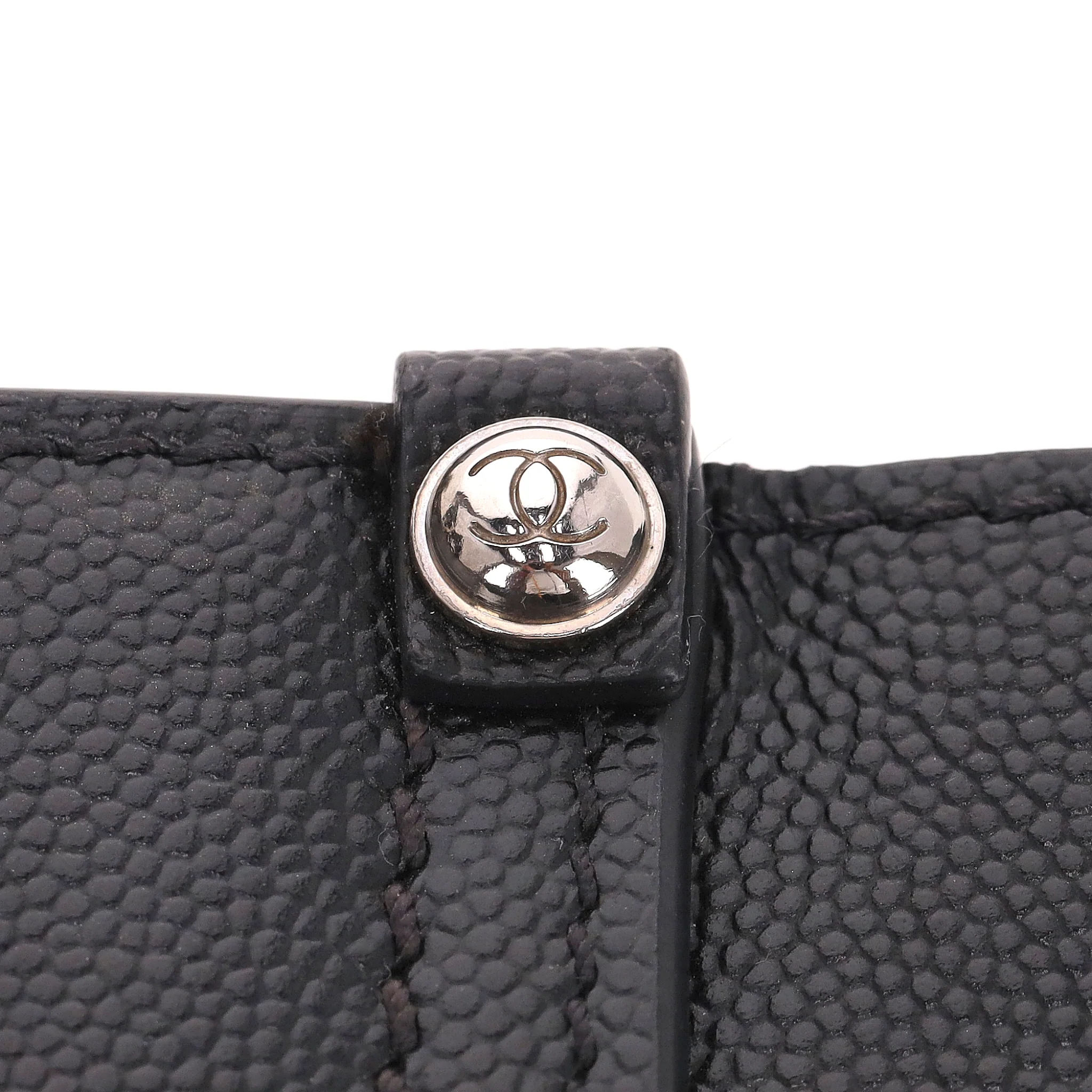 Chanel Deauville Studded Caviar Leather Logo Large Tote Bag - Image 9