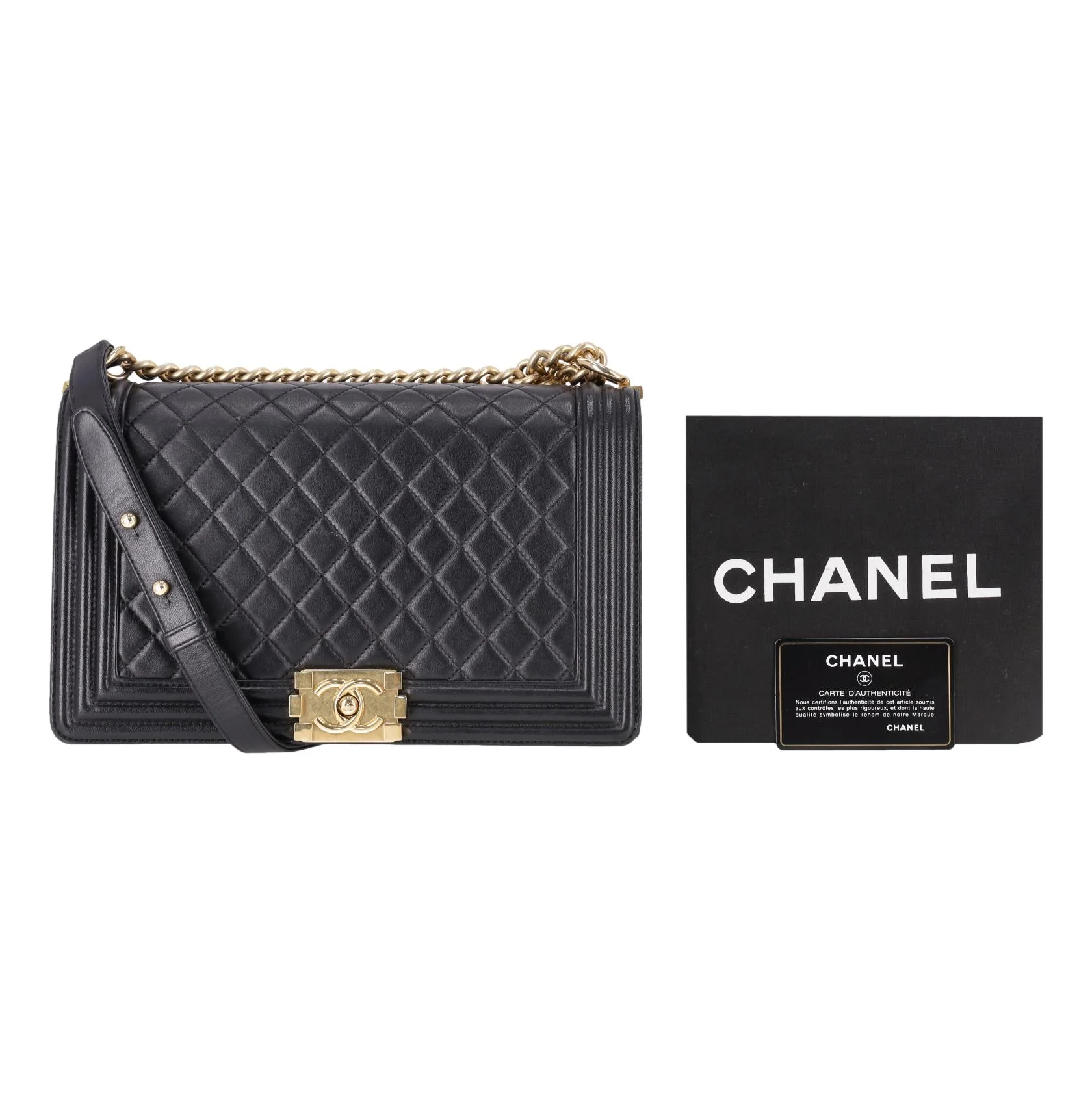 Chanel Diamond Quilted Lambskin Leather New Model Medium Boy Bag - Image 11