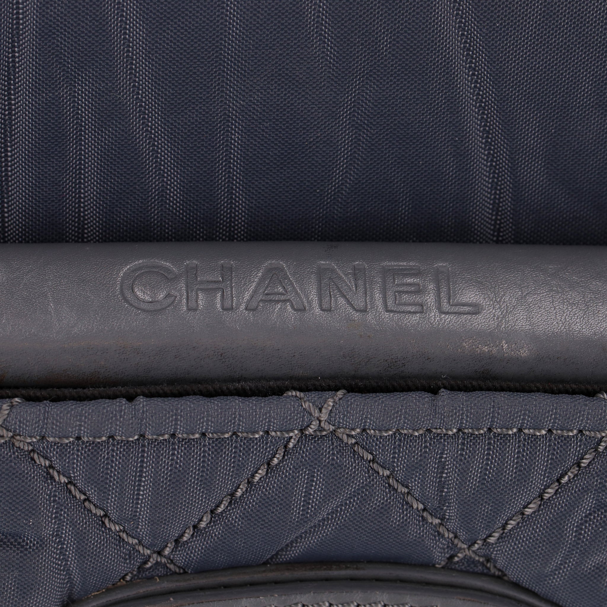 Chanel Diamond Quilted Nylon & Leather 'CC' Trolley Luggage - Image 14