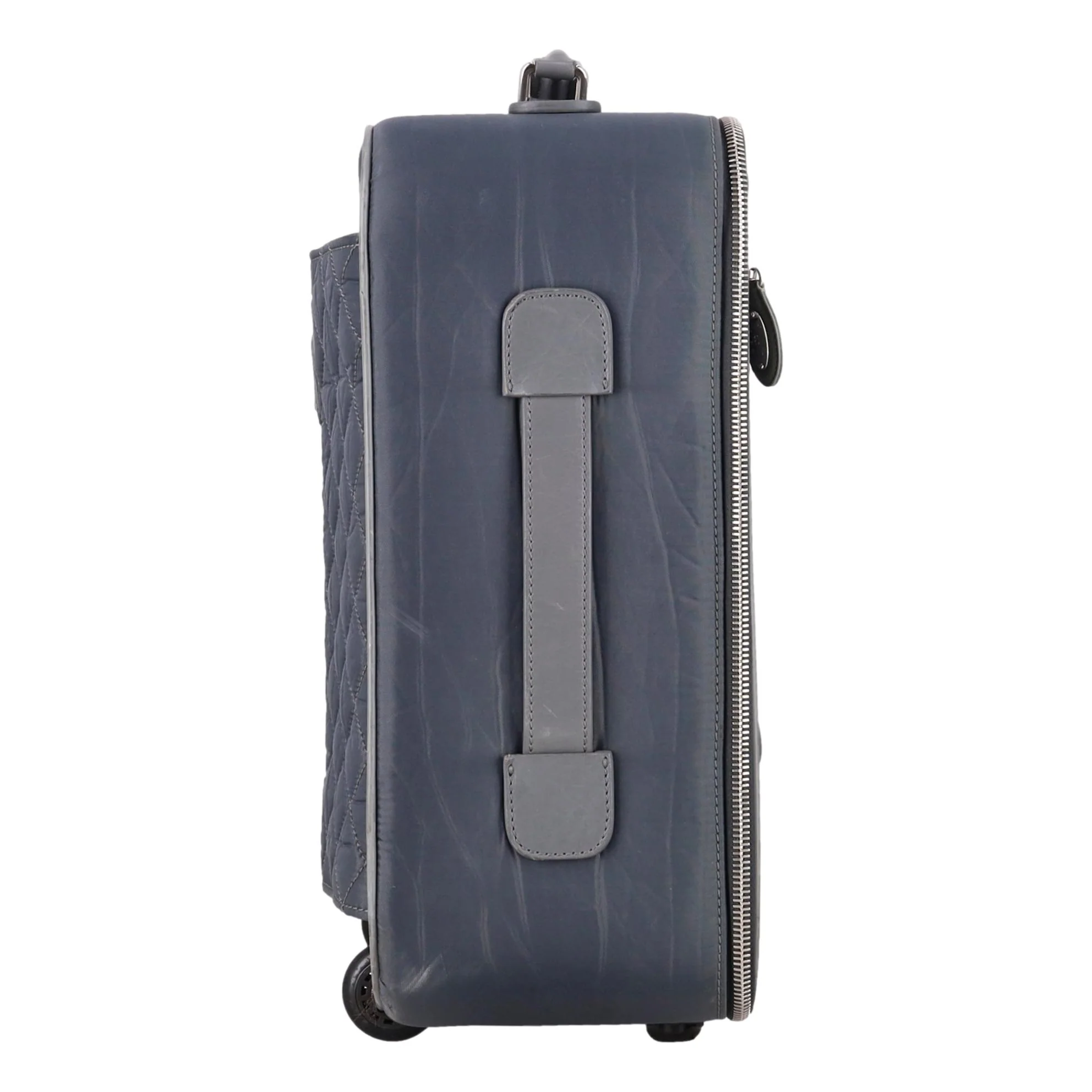Chanel Diamond Quilted Nylon & Leather 'CC' Trolley Luggage - Image 4