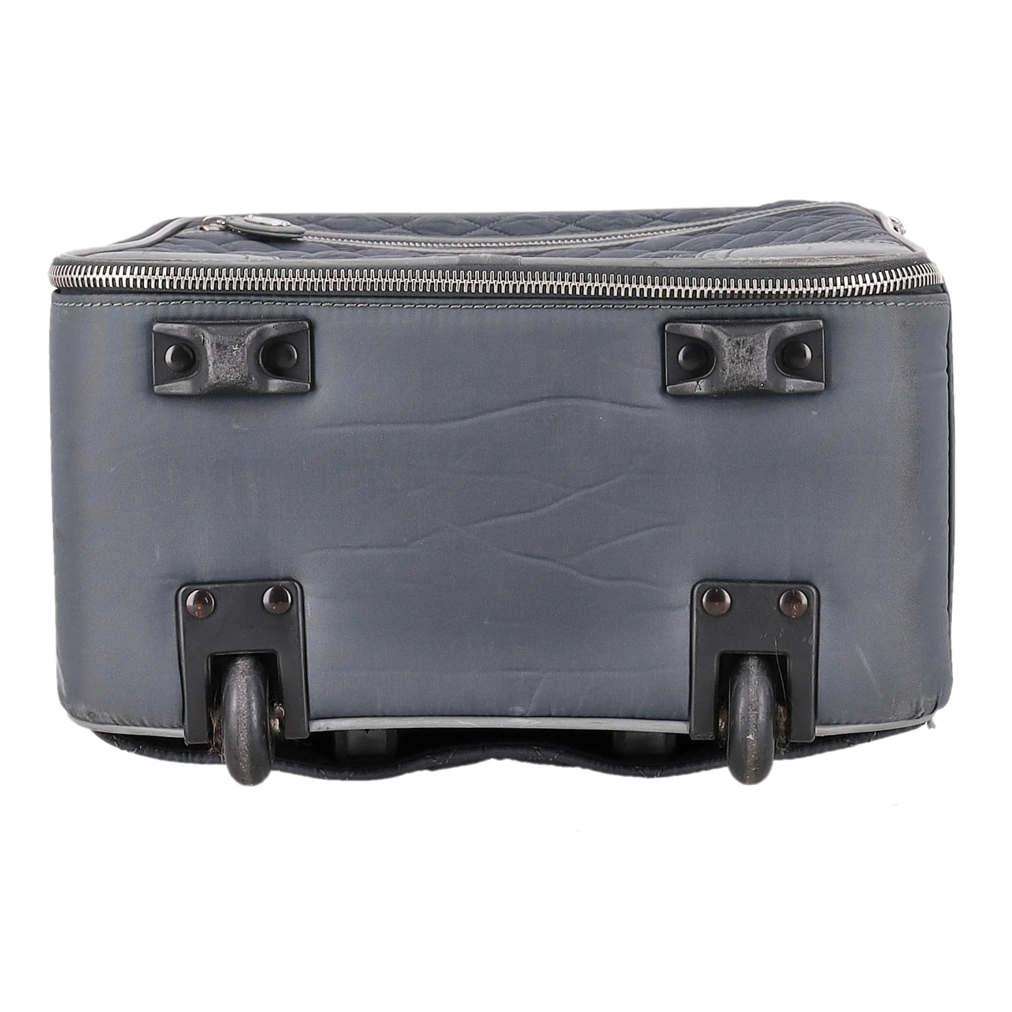 Chanel Diamond Quilted Nylon & Leather 'CC' Trolley Luggage - Image 6