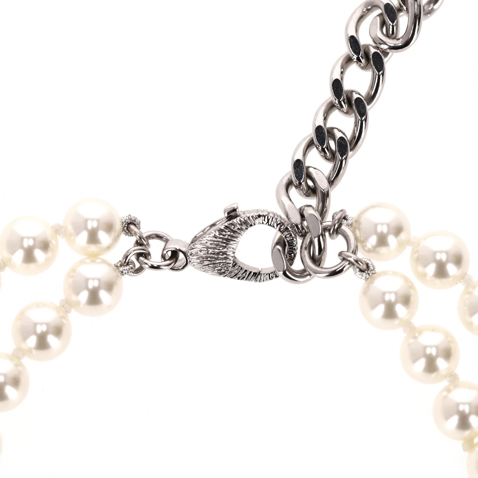 Chanel Double-Strand Pearl Necklace With Crystal Embellished Maltese Cross - Image 11