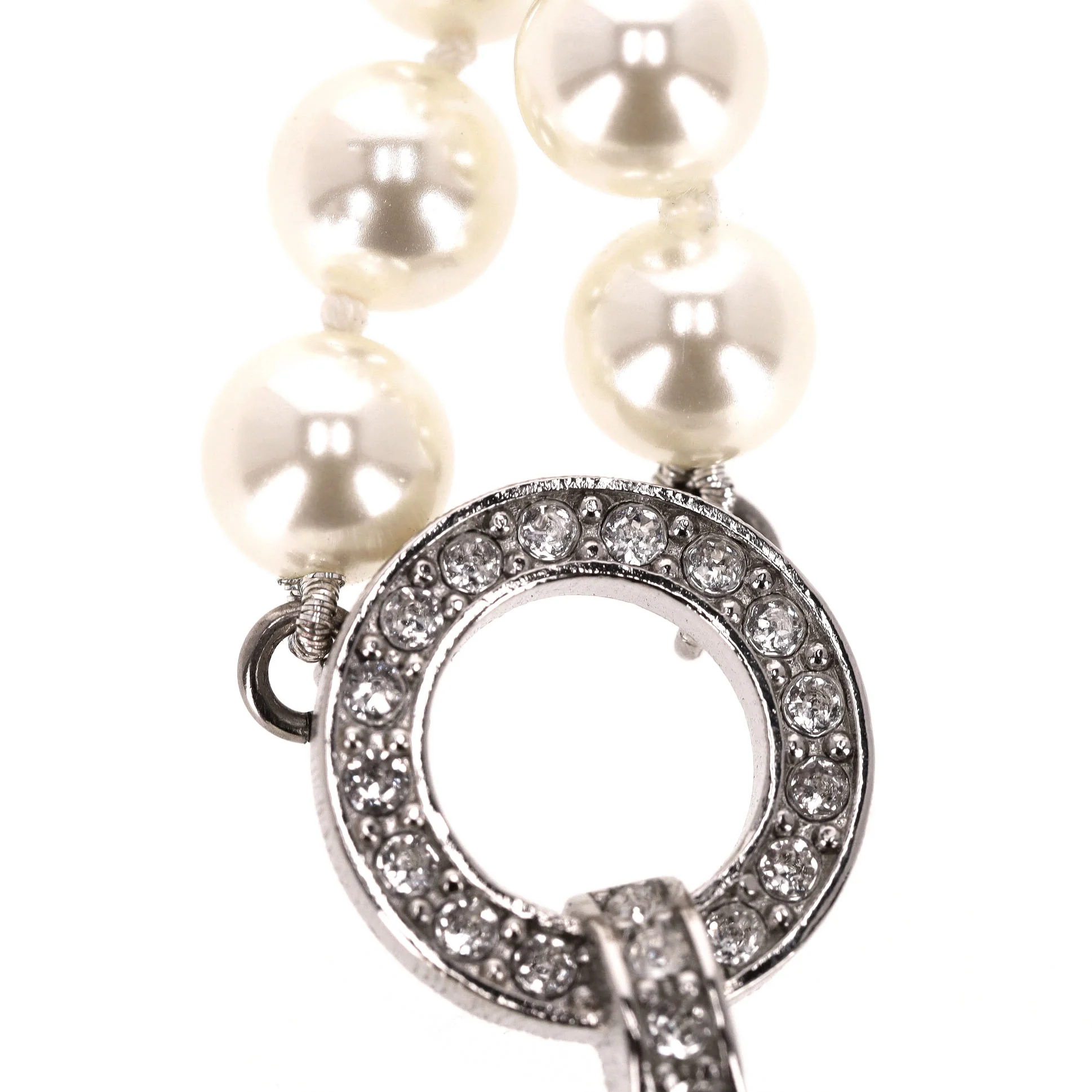 Chanel Double-Strand Pearl Necklace With Crystal Embellished Maltese Cross - Image 7