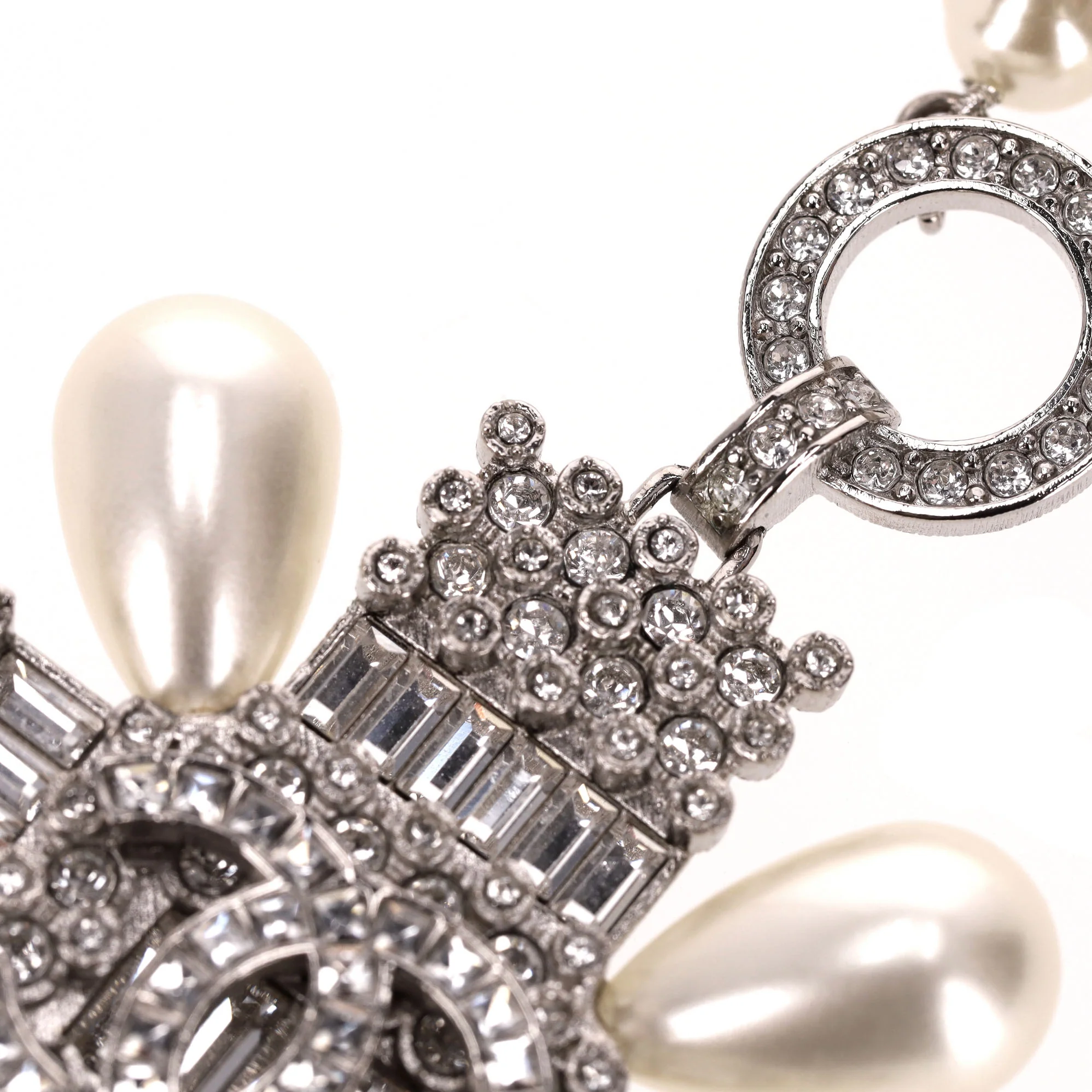 Chanel Double-Strand Pearl Necklace With Crystal Embellished Maltese Cross - Image 9