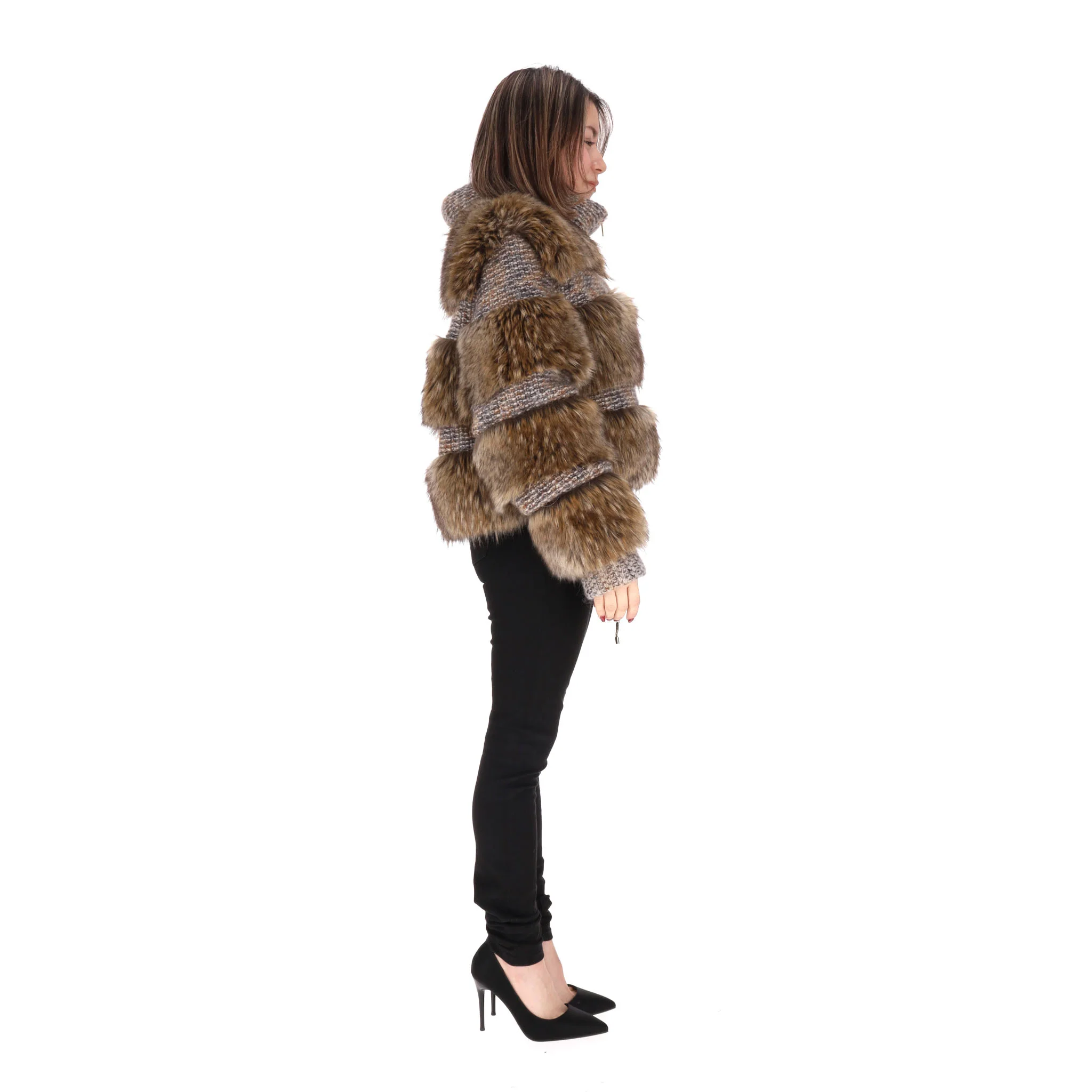 Chanel 'Forest Magic' Collection Faux Fur & Fantasy Tweed Jacket. Size 38FR - Image 3