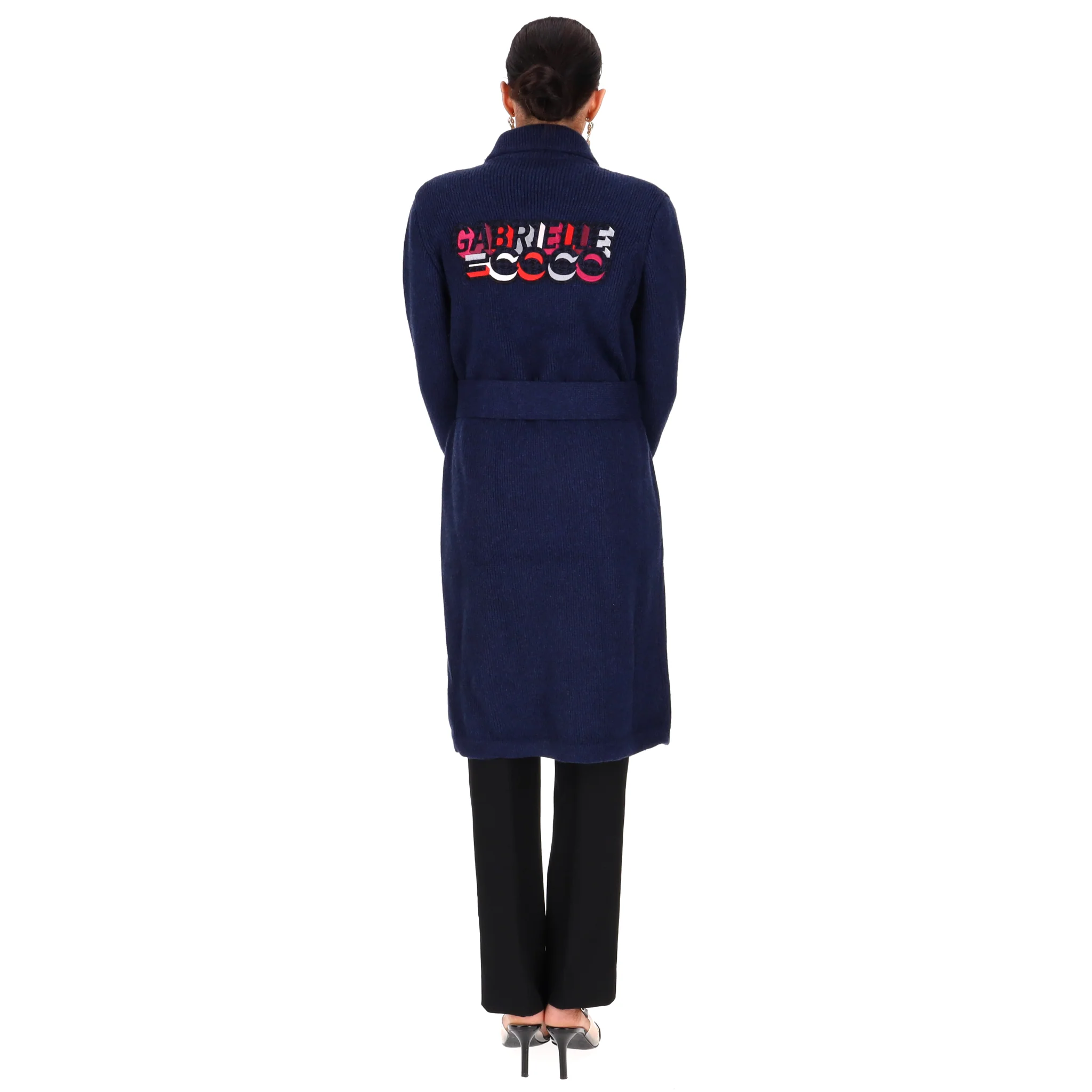 Chanel 'Gabrielle Coco' Embroidered Belted Cashmere Coat. Size 38FR - Image 2