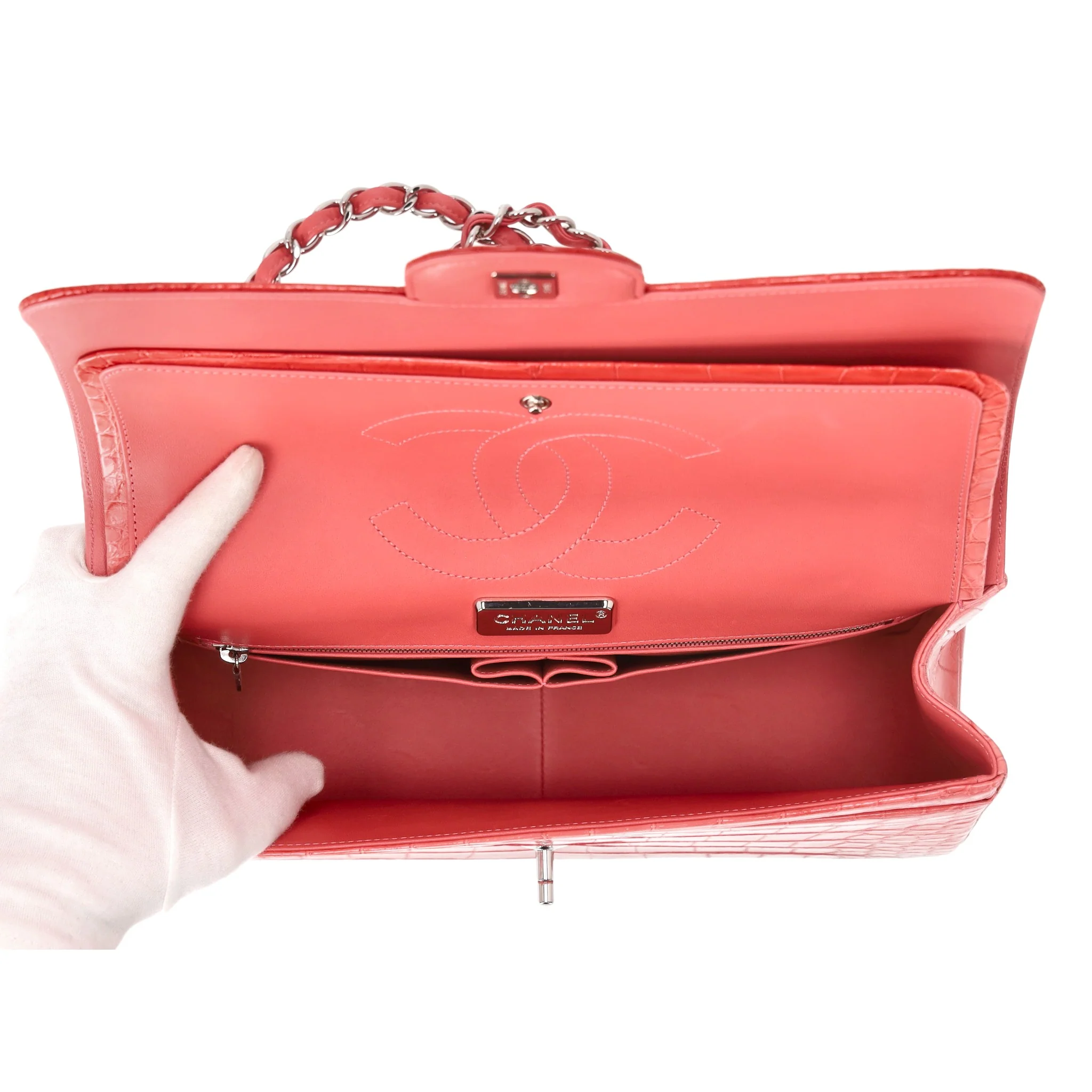 Chanel Jumbo Matte Ombre Alligator Timeless Double Flap Bag - Image 7