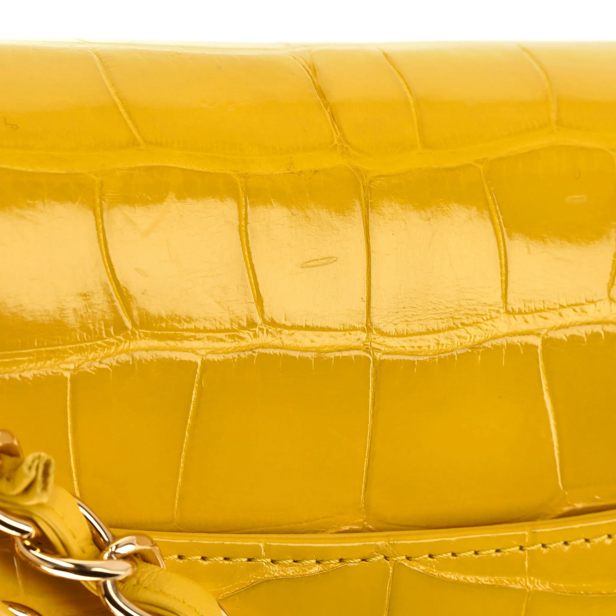 Chanel Jumbo Shiny Alligator Skin Timeless Double Flap Bag - Image 14