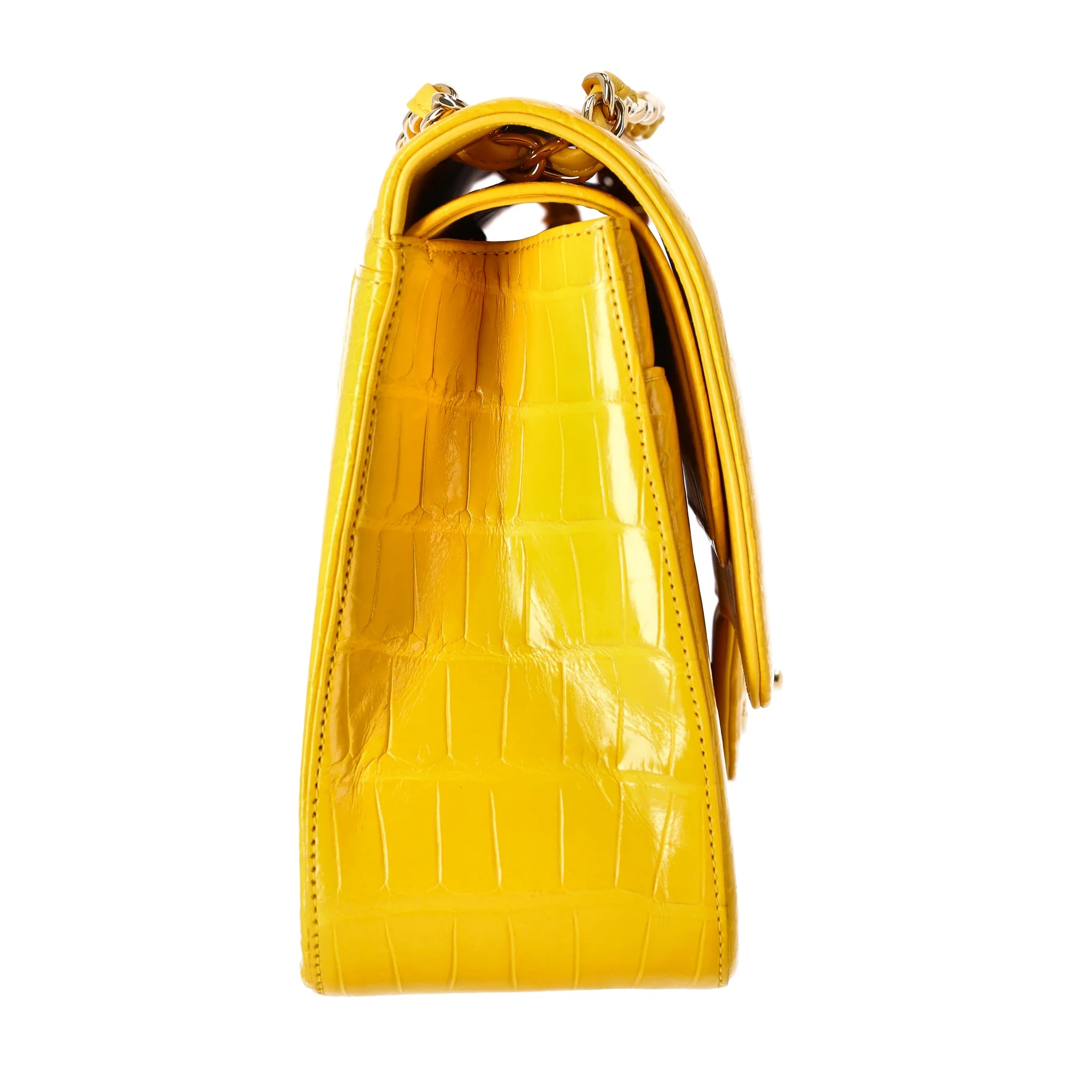 Chanel Jumbo Shiny Alligator Skin Timeless Double Flap Bag - Image 3