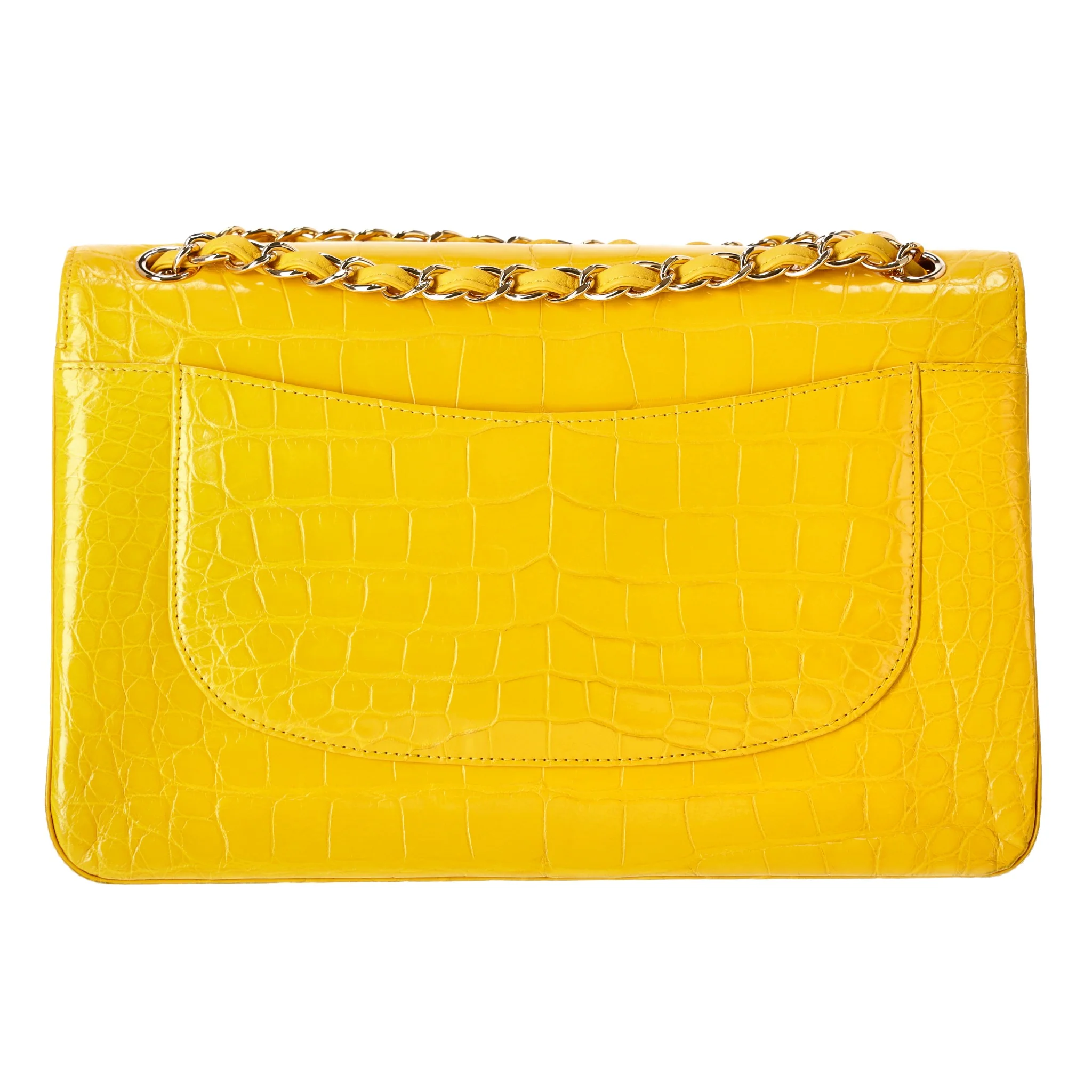 Chanel Jumbo Shiny Alligator Skin Timeless Double Flap Bag - Image 6