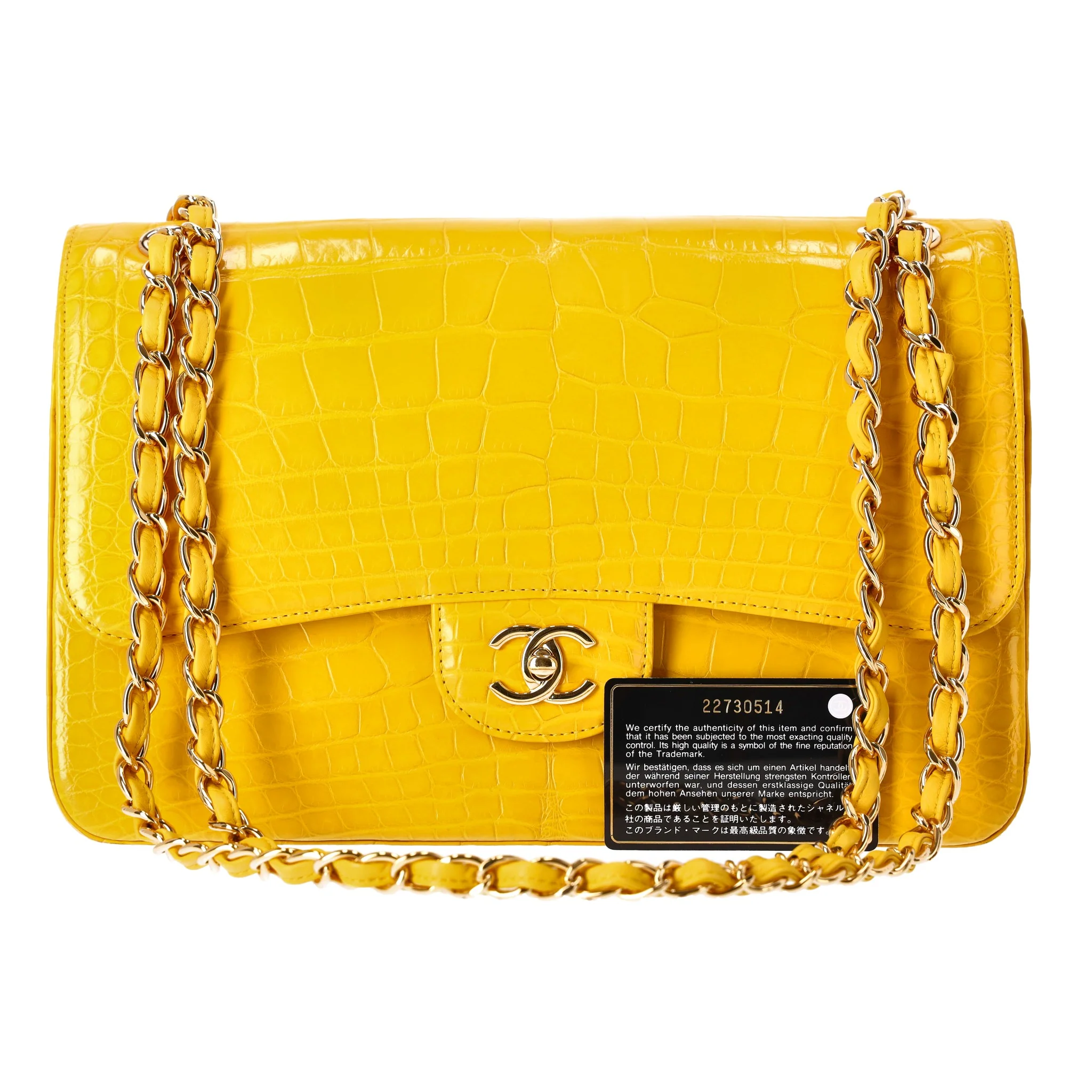 Chanel Jumbo Shiny Alligator Skin Timeless Double Flap Bag - Image 8