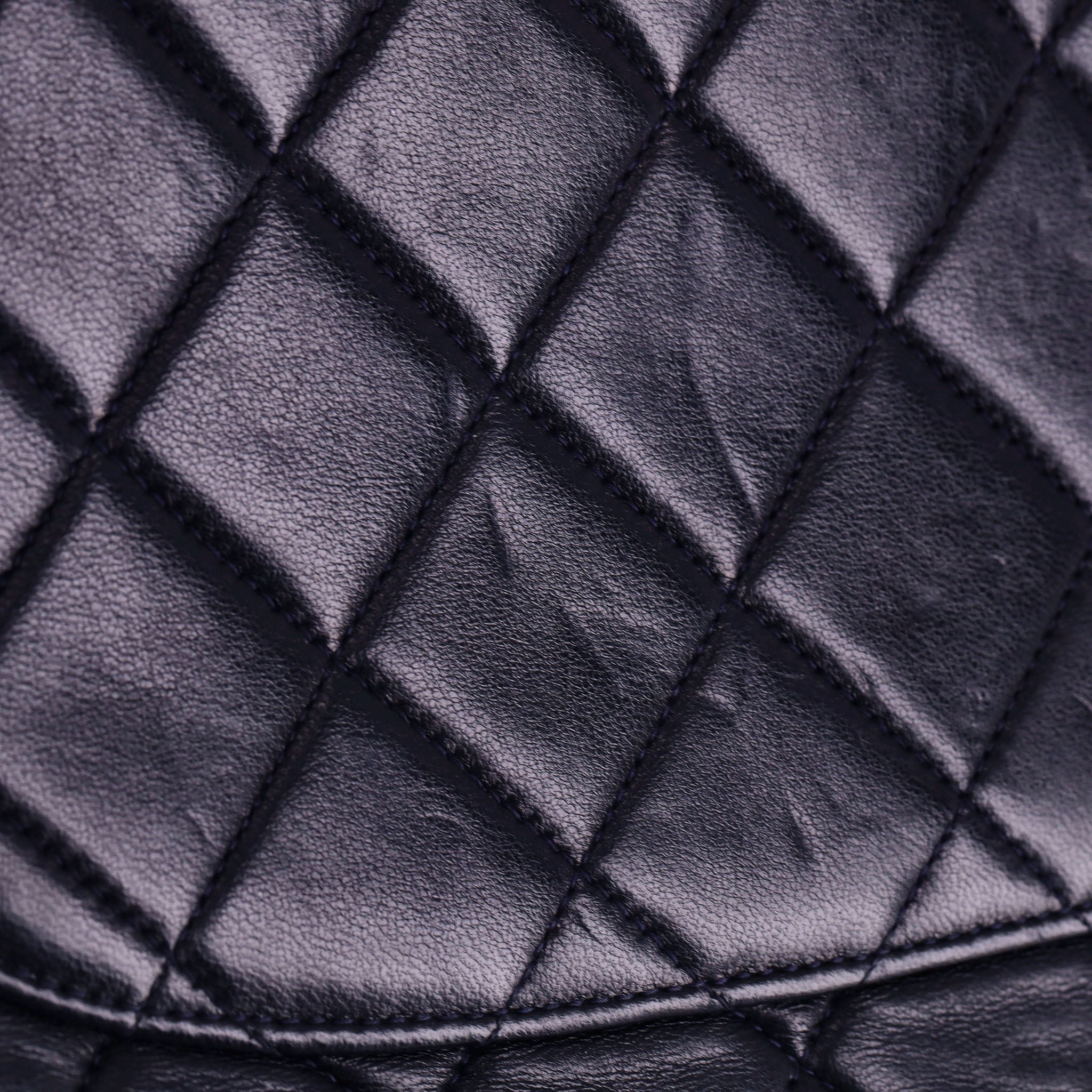 Chanel Jumbo Vintage Navy Blue Lambskin Leather Quilted Timeless Bag - Image 11