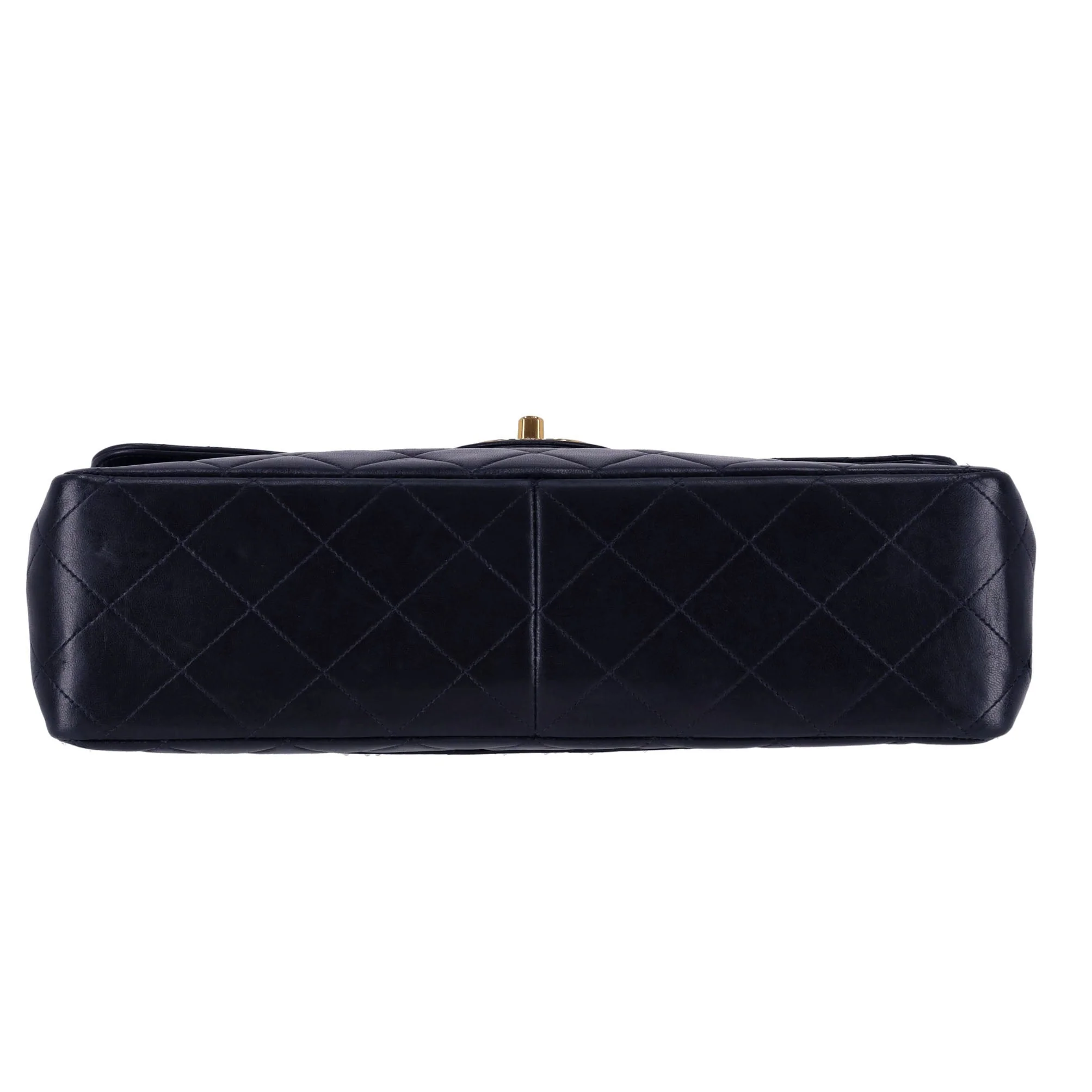 Chanel Jumbo Vintage Navy Blue Lambskin Leather Quilted Timeless Bag - Image 4