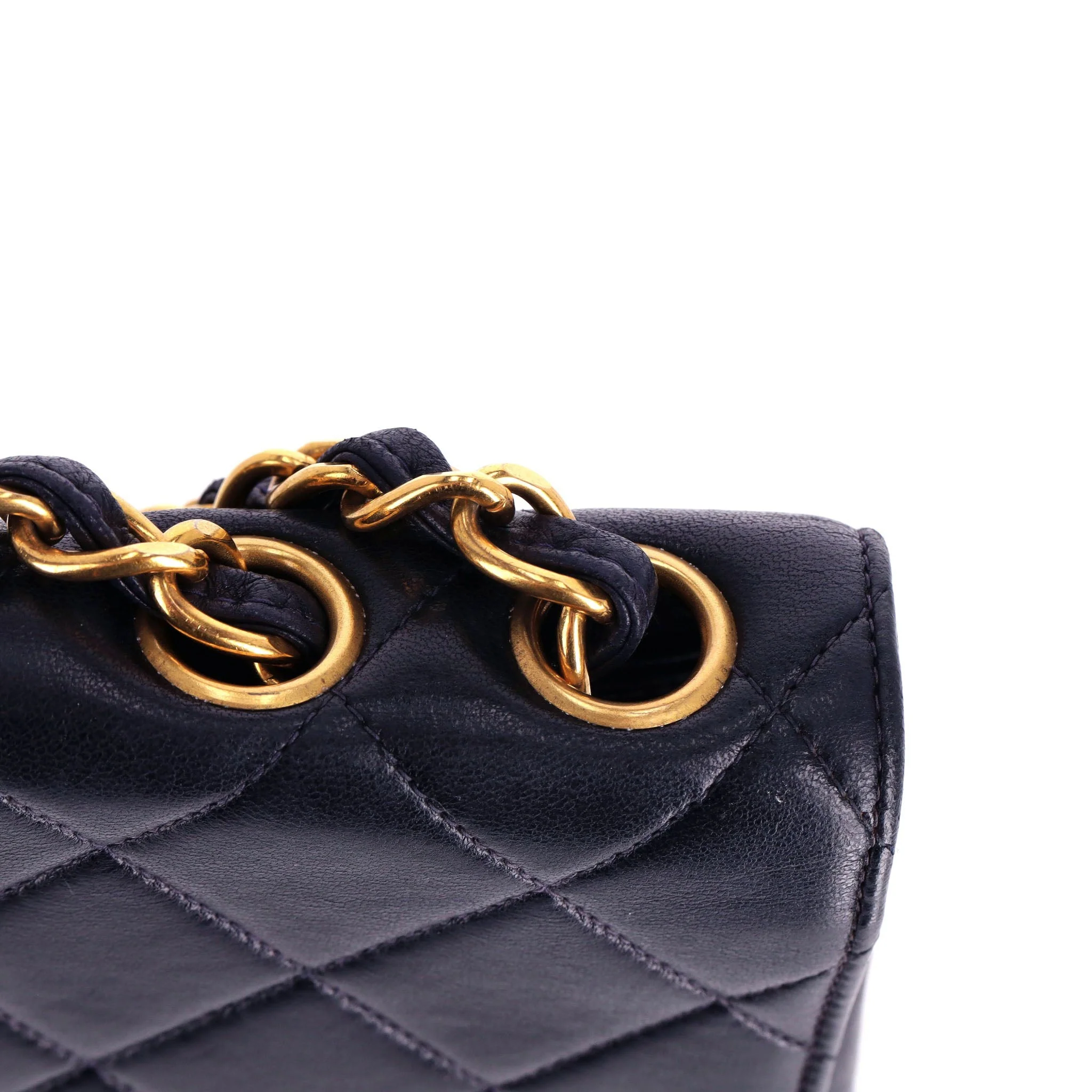 Chanel Jumbo Vintage Navy Blue Lambskin Leather Quilted Timeless Bag - Image 9
