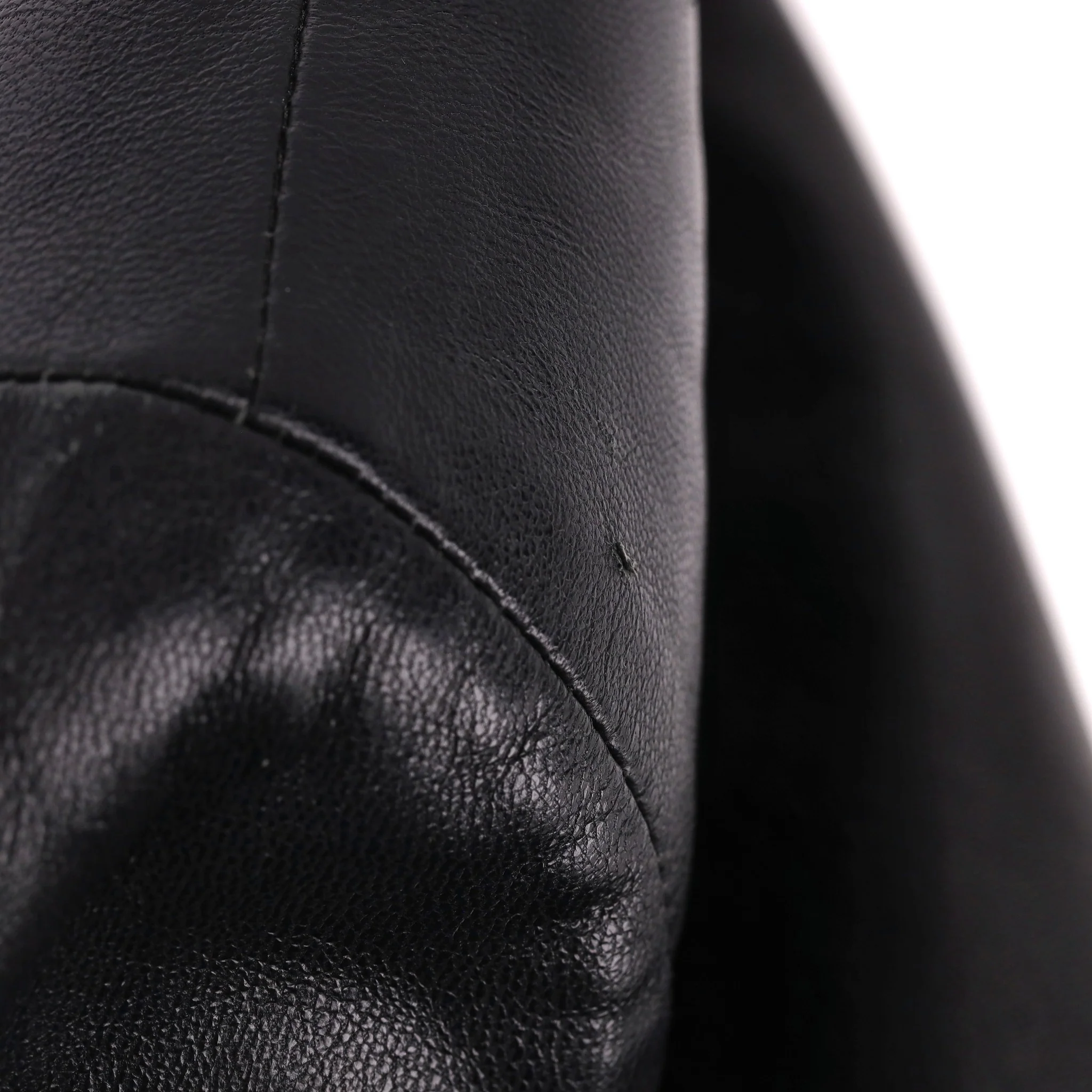 Chanel Leather Bomber Jacket With Pearl Buttons. Size 42IT - Image 11